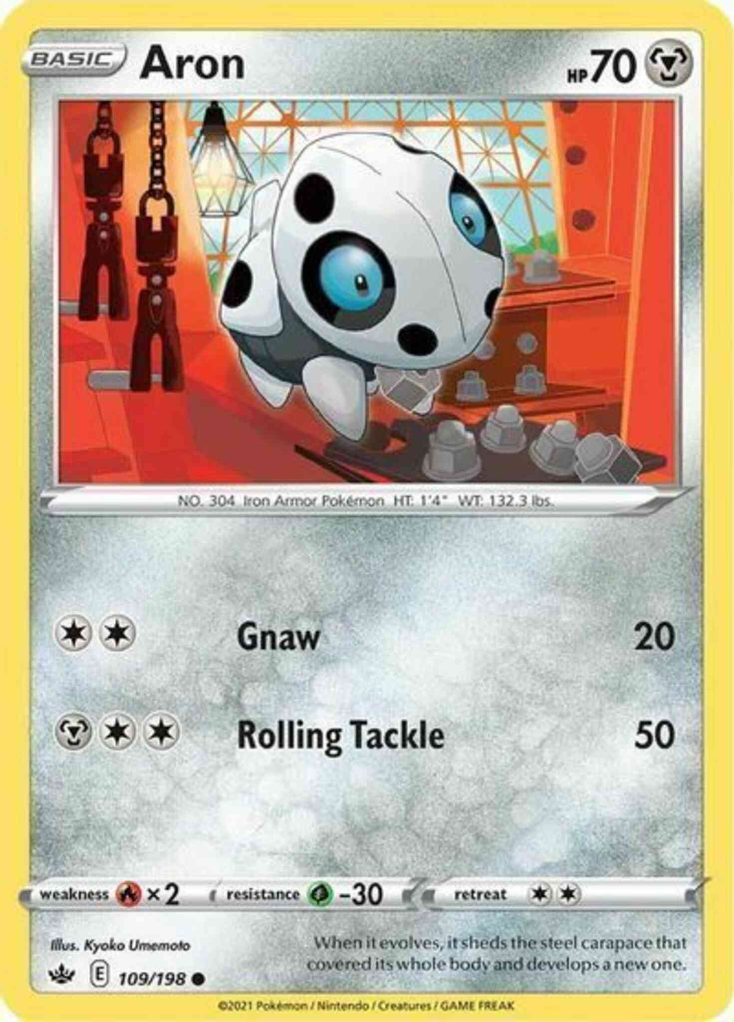 Common swsh6-109 reverse – Pokémon Aron - 109/198 - Common [swsh6-109] [Reverse Holo]