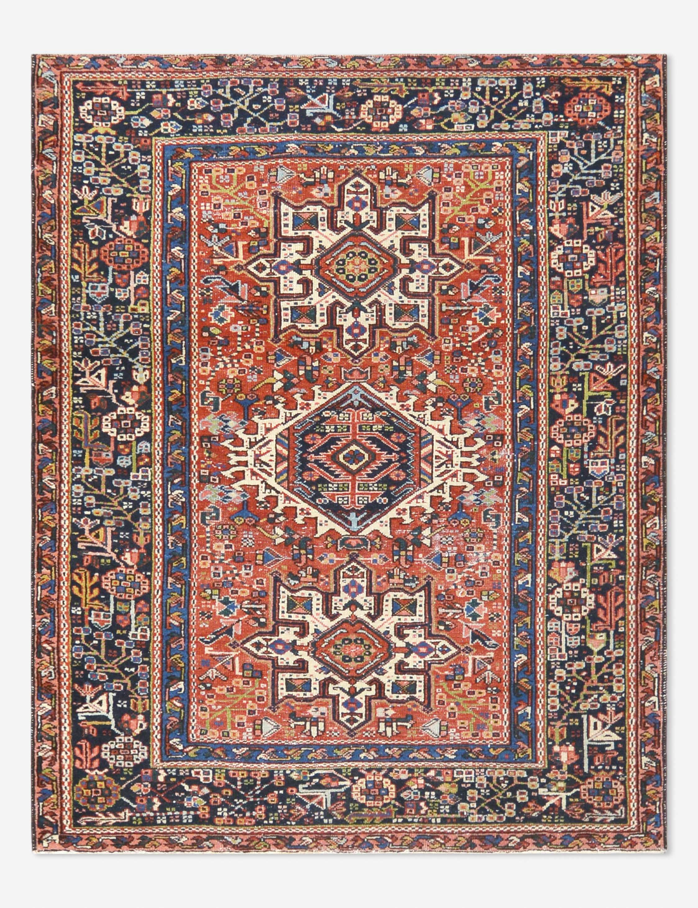 Lulu and Georgia Vintage Turkish Hand-Knotted Wool Rug No. 412, 4'8" x 6'