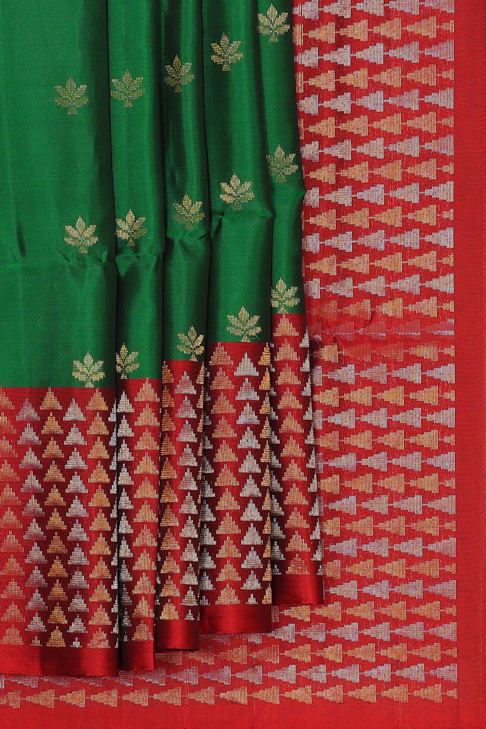 Kalanjali Emerald Green Silk Saree – Women's