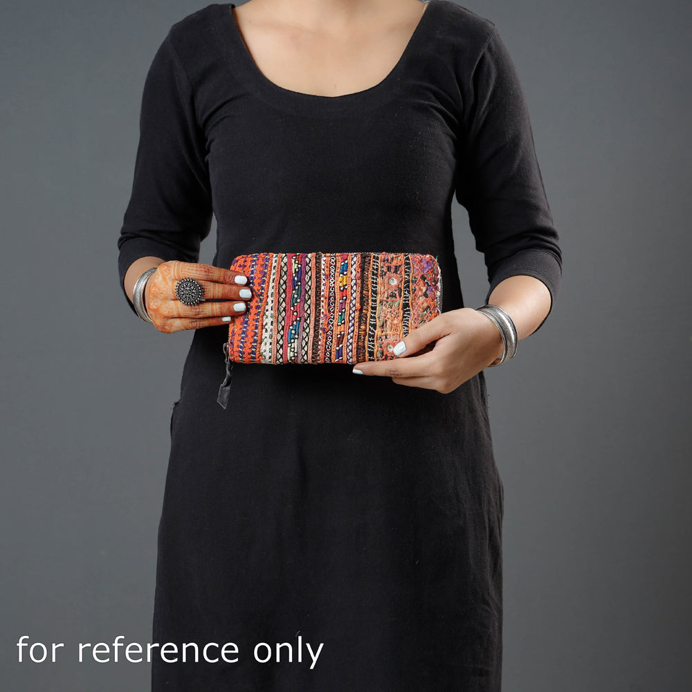 KACHCHH JI CHHAAP Beige - Banjara Vintage Embroidery Mirror Work Wallet - view 3
