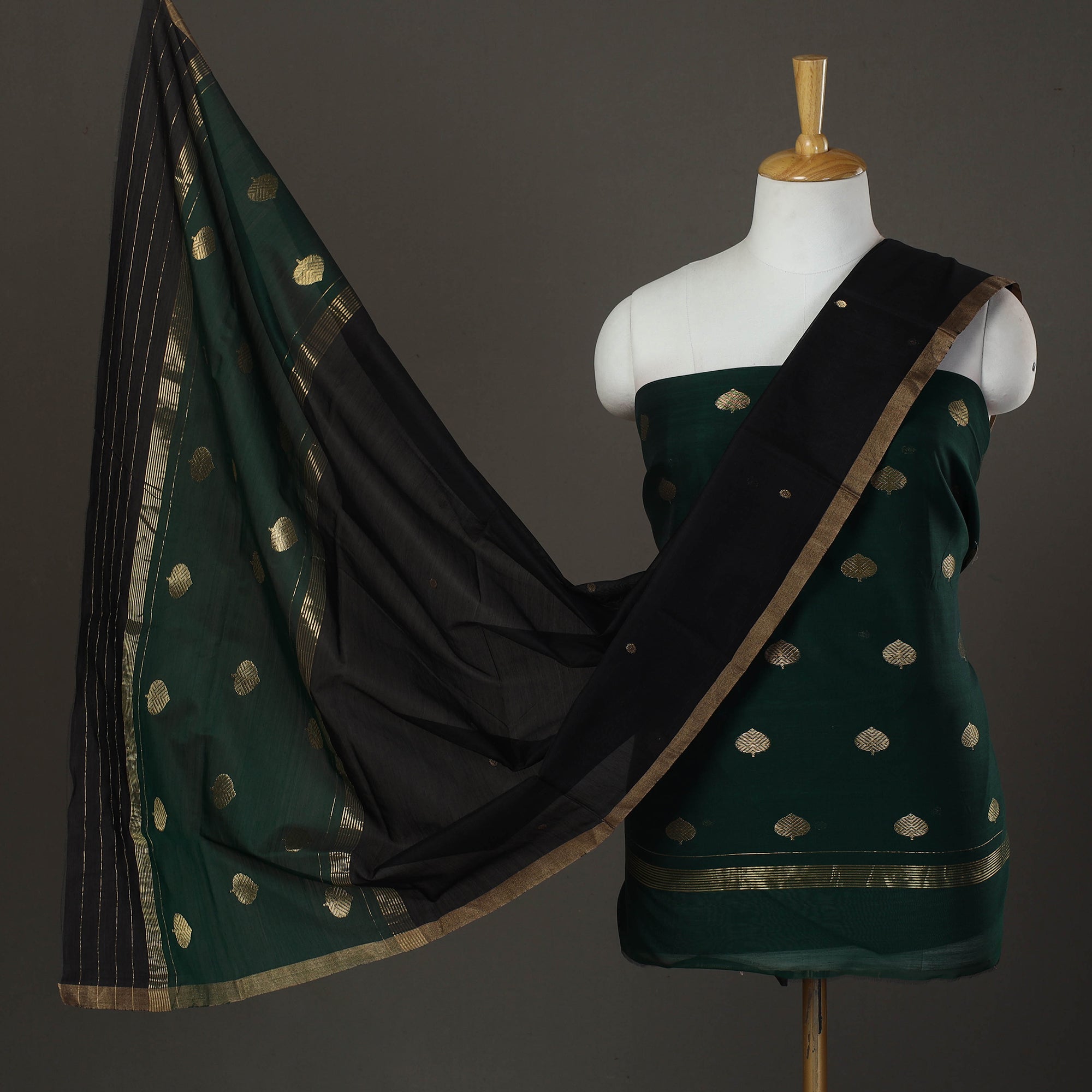 CHANDERI BY RAUPH KHAN 2pc Zari Buti Handloom Chanderi Silk Dress Material 12