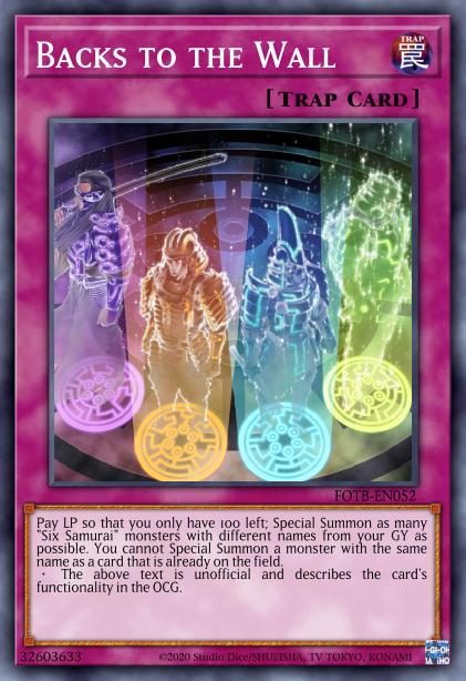 Yu-Gi-Oh! Backs to the Wall - FOTB-EN052 - Common - 1st Edition