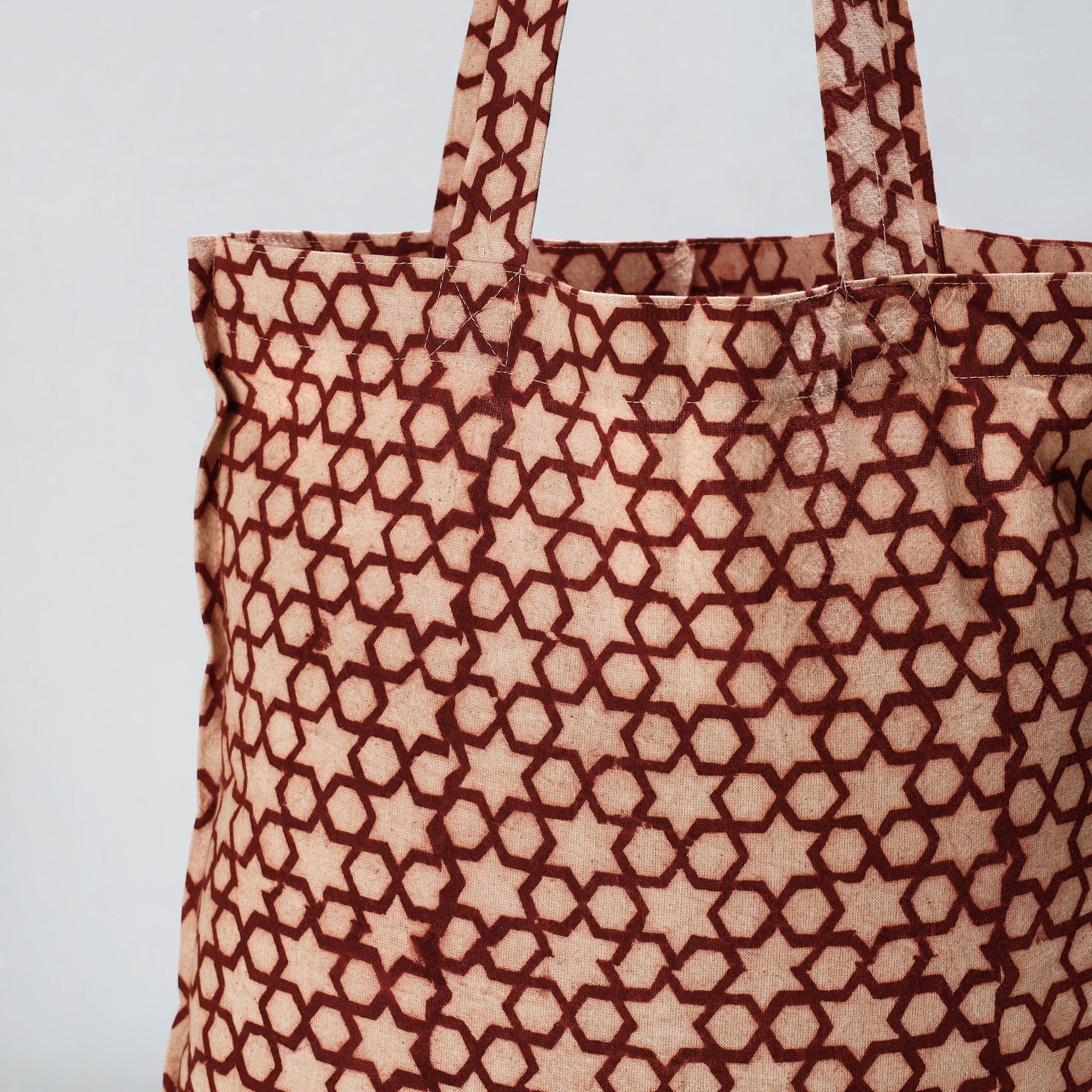PITCHUKA SRINIVAS KALAMKARI PEDANA Brown - Pedana Kalamkari Block Printed Cotton Shopping Bag - view 2