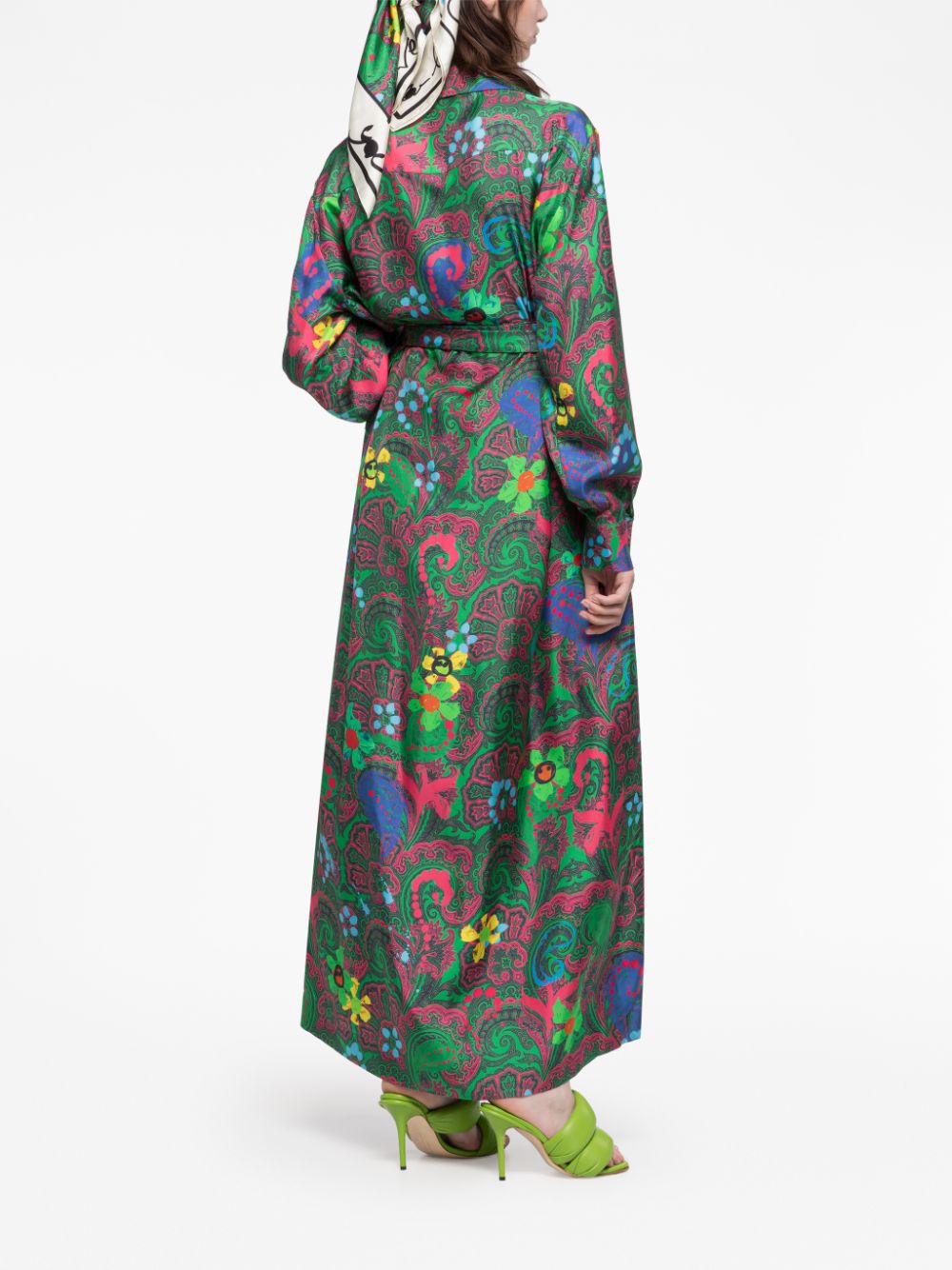 Az Factory Pre Paisley print long wrap dress – 100% silk - view 4