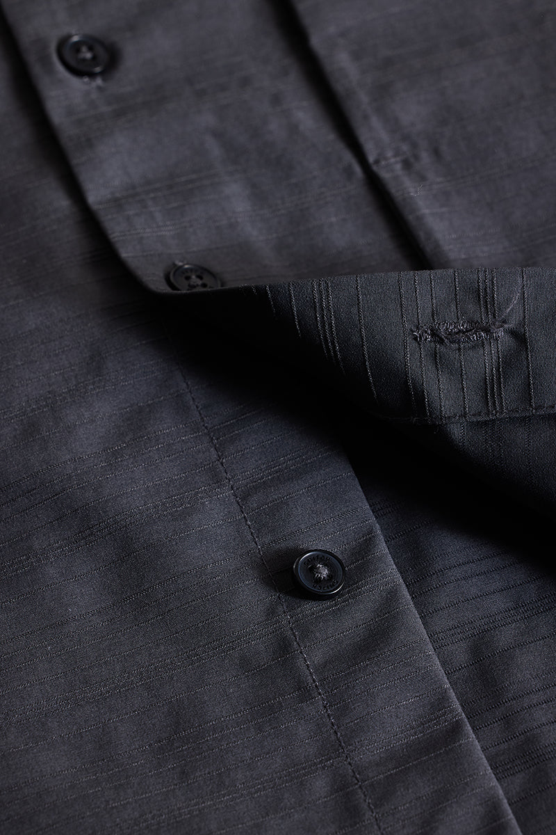 SNITCH Charcoal Grey Stripes Relaxed Fit Overshirt - view 9