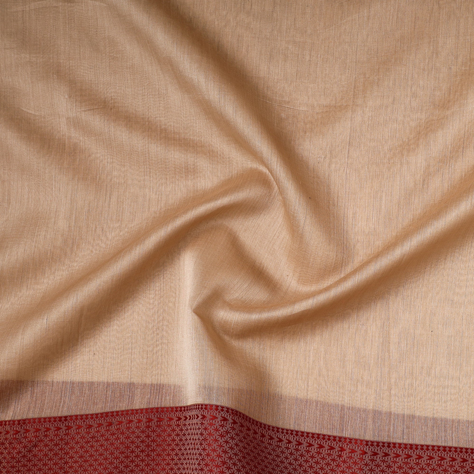 CHANDERI BY RAUPH KHAN Beige - Traditional Chanderi Silk Handloom Precut Fabric (1.1 meter) - view 2