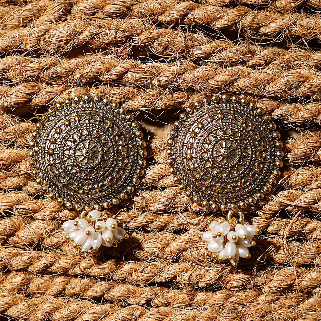 JALPARI Anaya Handcrafted Golden GS Pearl Earrings - view 2
