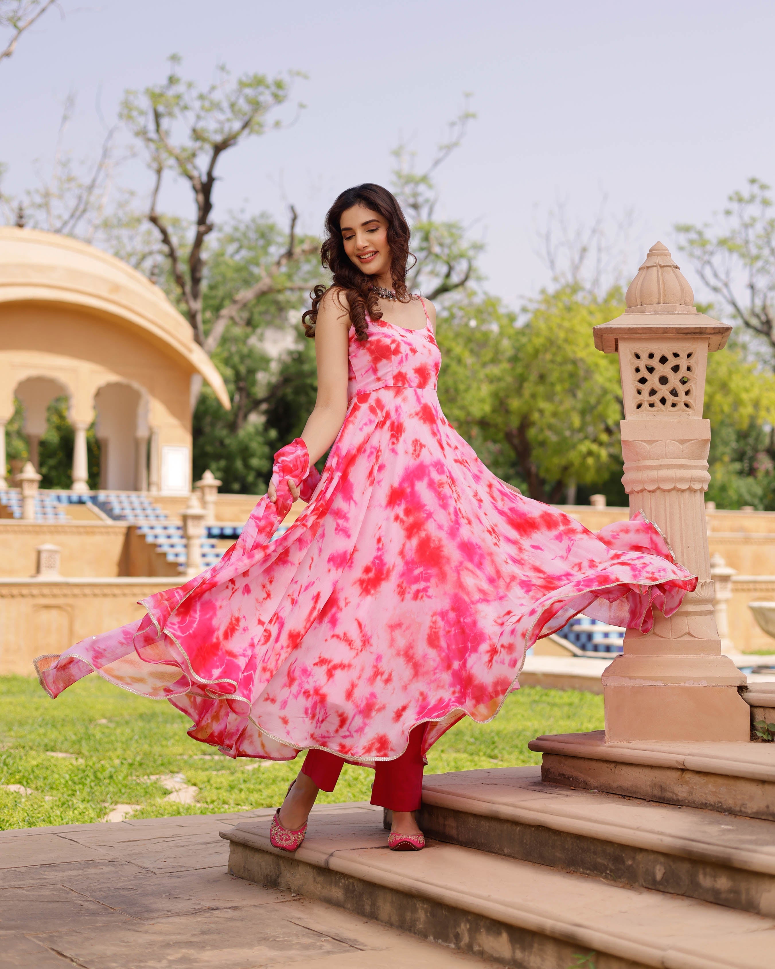 Aachho Rosie Georgette Tie & Dye Suit Set - view 3