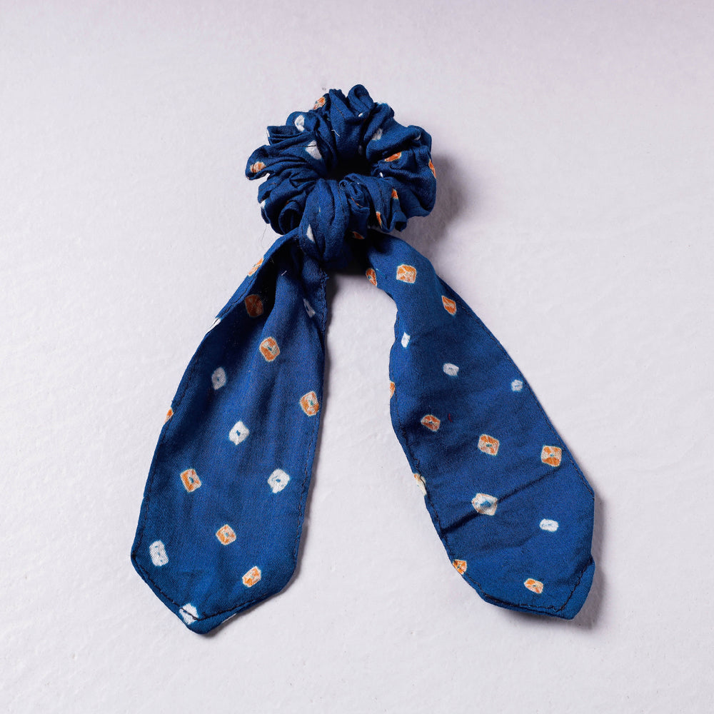 ITOKRI CRAFTS INITIATIVE Bandhani Tie-Dye Cotton Elastic Hair Bands/Scarf Ponytail Holder/Scrunchie Ties