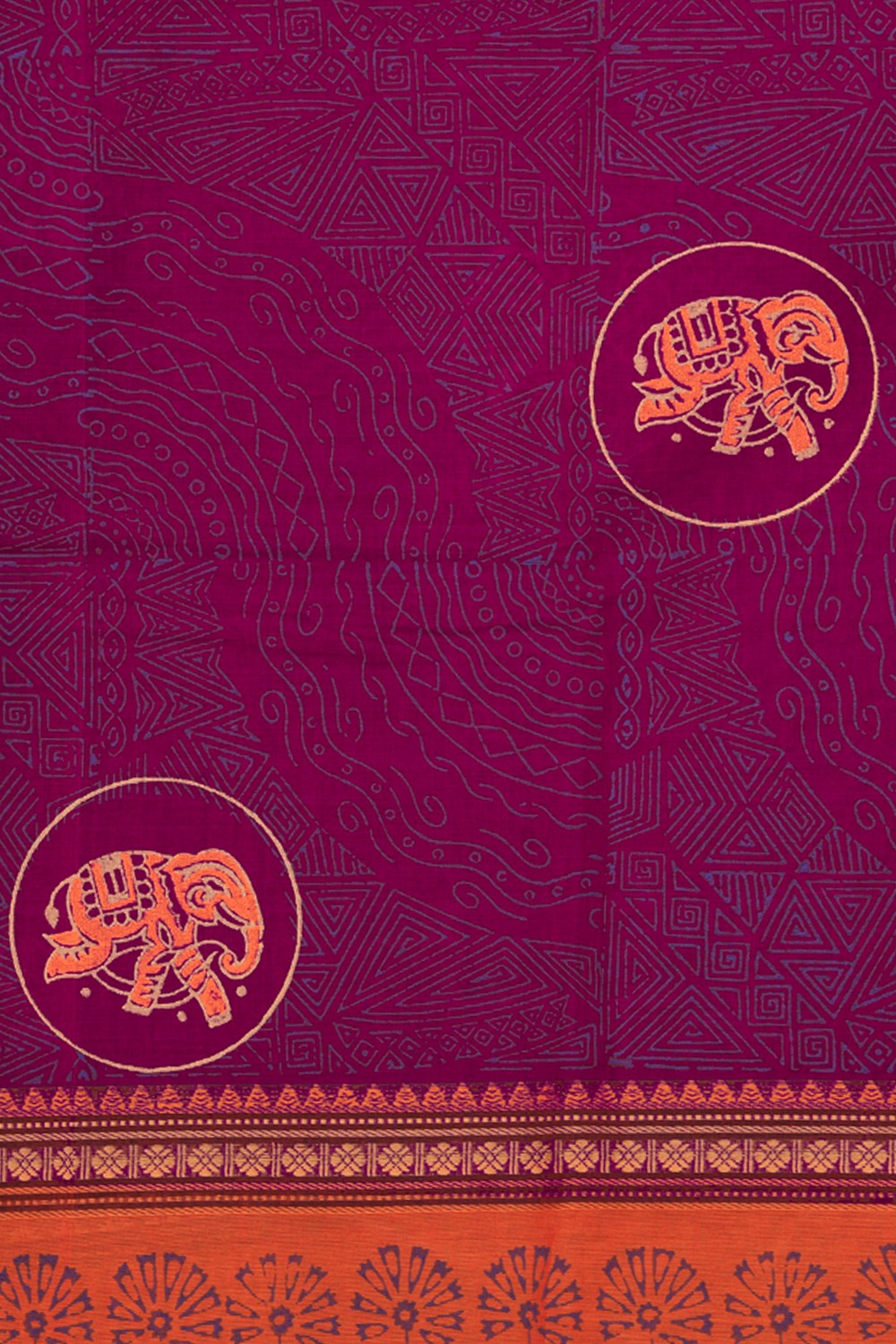 Kalanjali Ethnics Hand Block Printed Cotton Saree - view 2