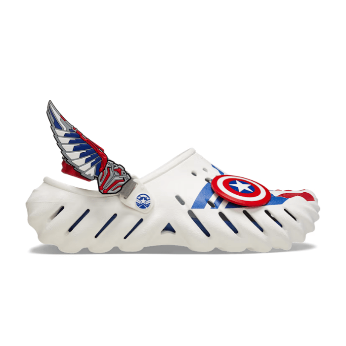 HYPE ELIXIR Crocs Echo Clog Marvel Captain America Sam Wilson