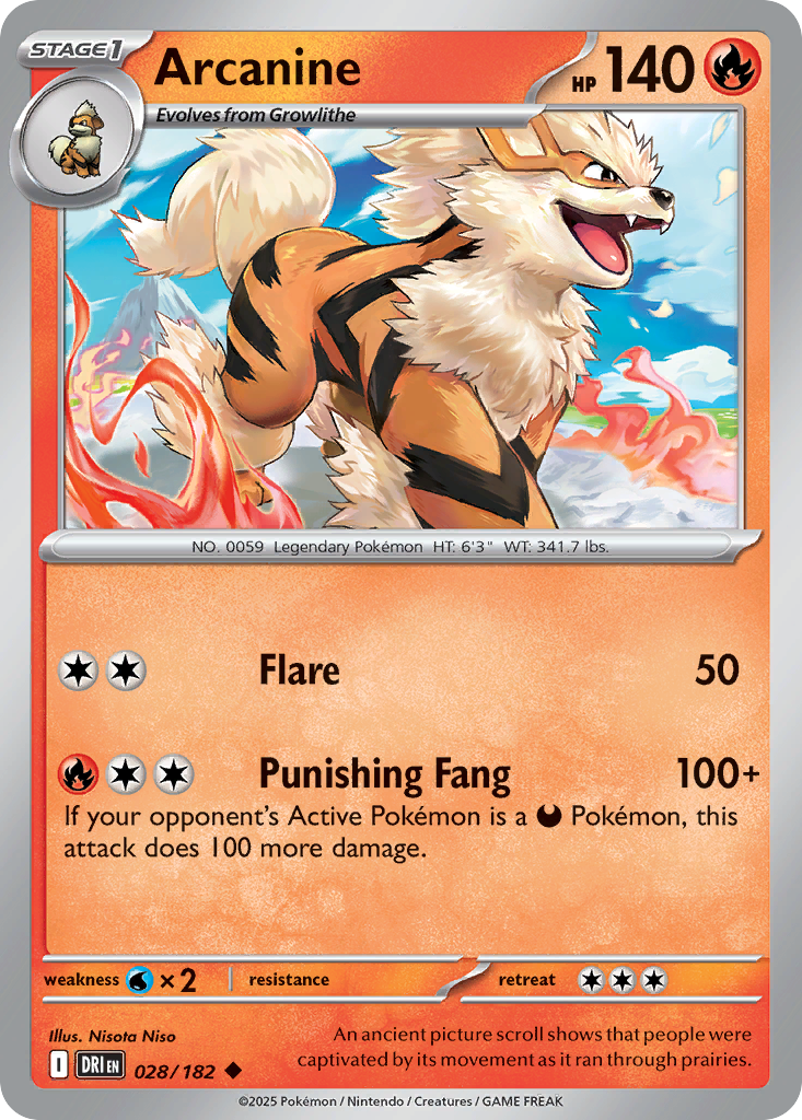 Uncommon sv10-028 reverse – Pokémon Arcanine - 028/182 - Uncommon [sv10-028] [Reverse Holo] - Arcanine - 028/182 - Uncommon