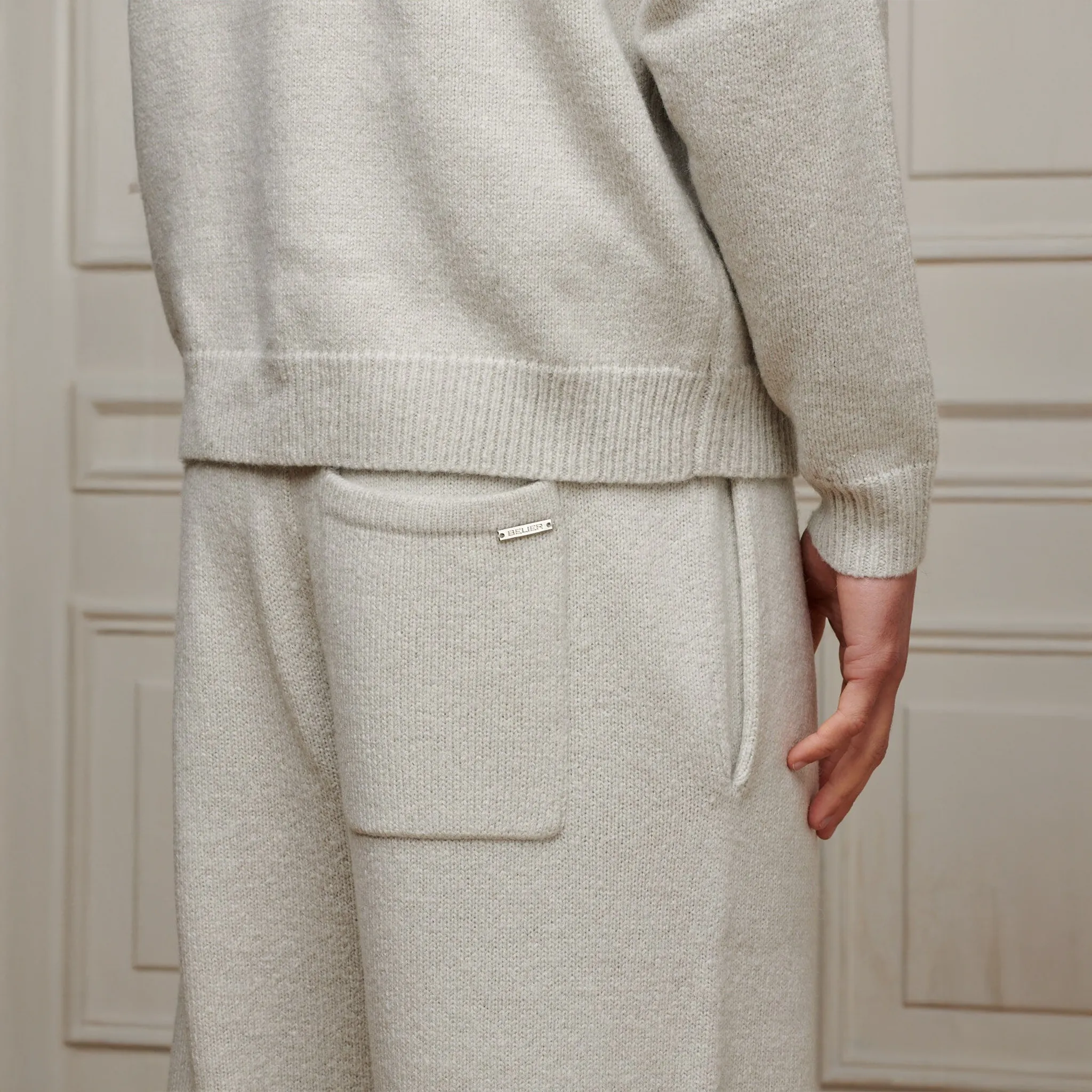 Belier Mohair Knit Marl Grey Sweatpants - view 6