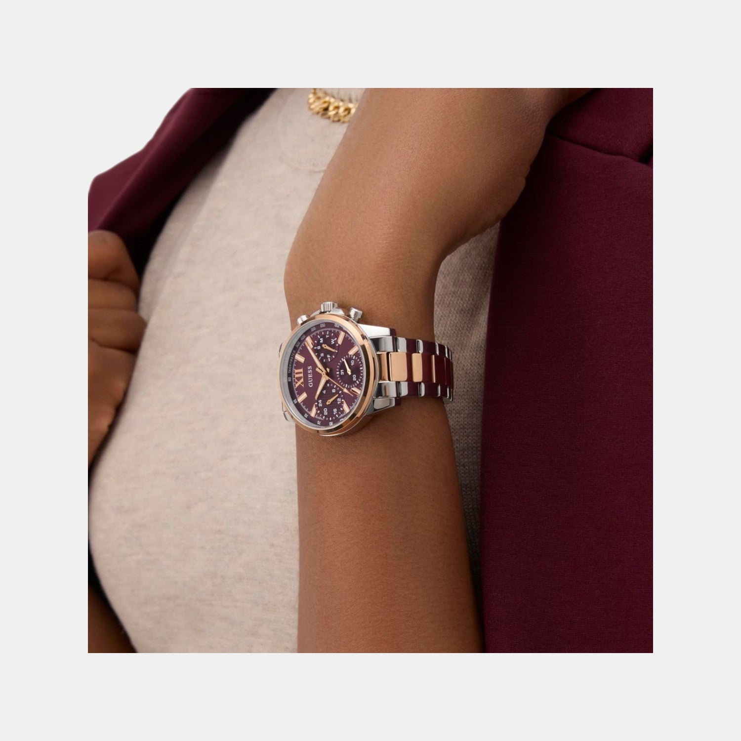 Guess Dress Women Quartz Red Dial Multi-Function Stainless Steel Watch GW0933L5 - view 6