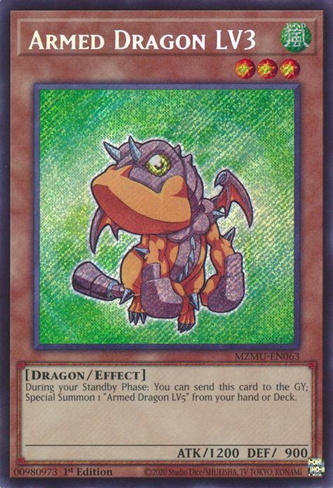 Yu-Gi-Oh! Armed Dragon LV3 - MZMU-EN063 - Secret Rare - 1st Edition