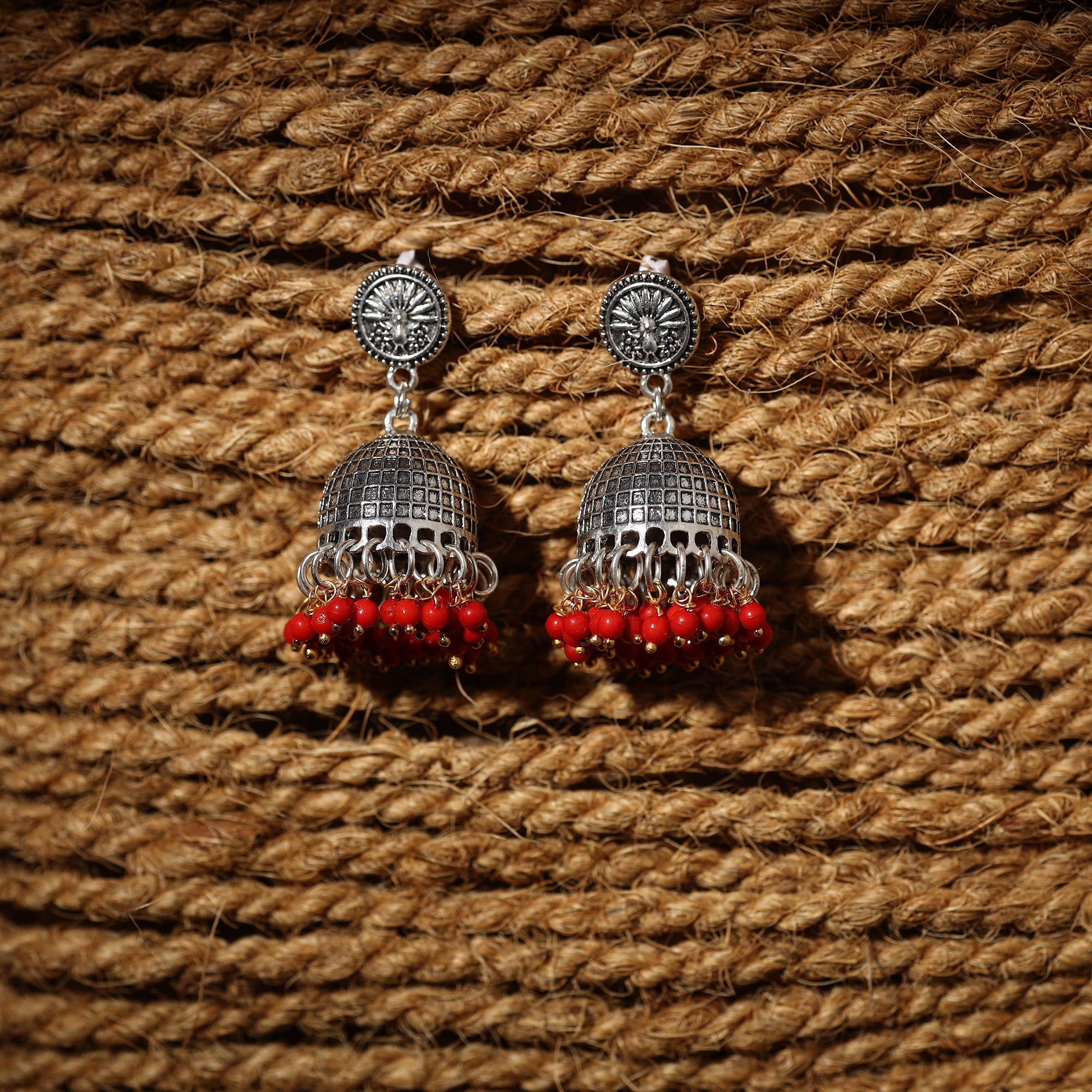 JALPARI Anushka Handcrafted GS Beaded Jhumki Earrings
