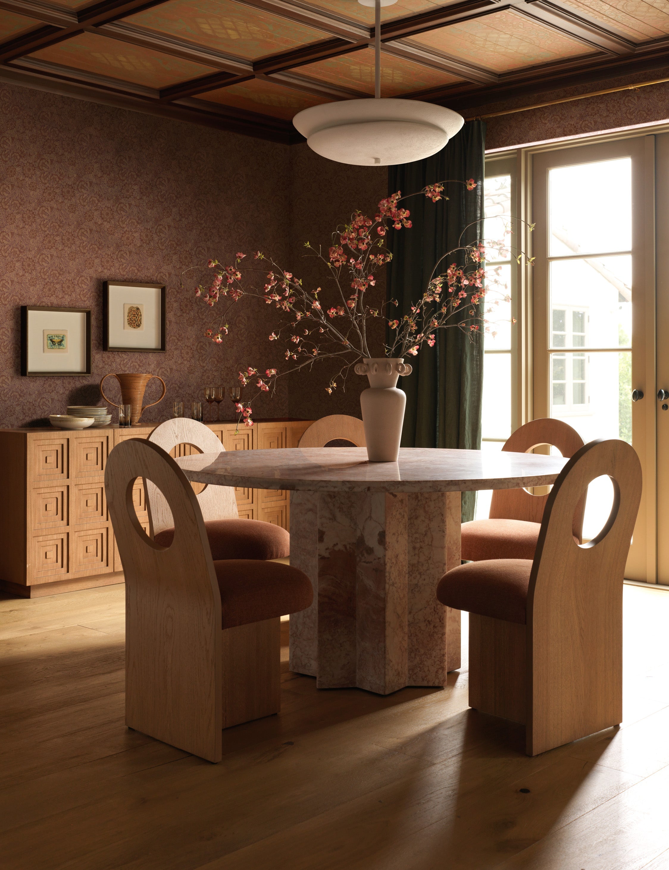 Lulu and Georgia Mardi Marble Dining Table – Pink Marble - view 2