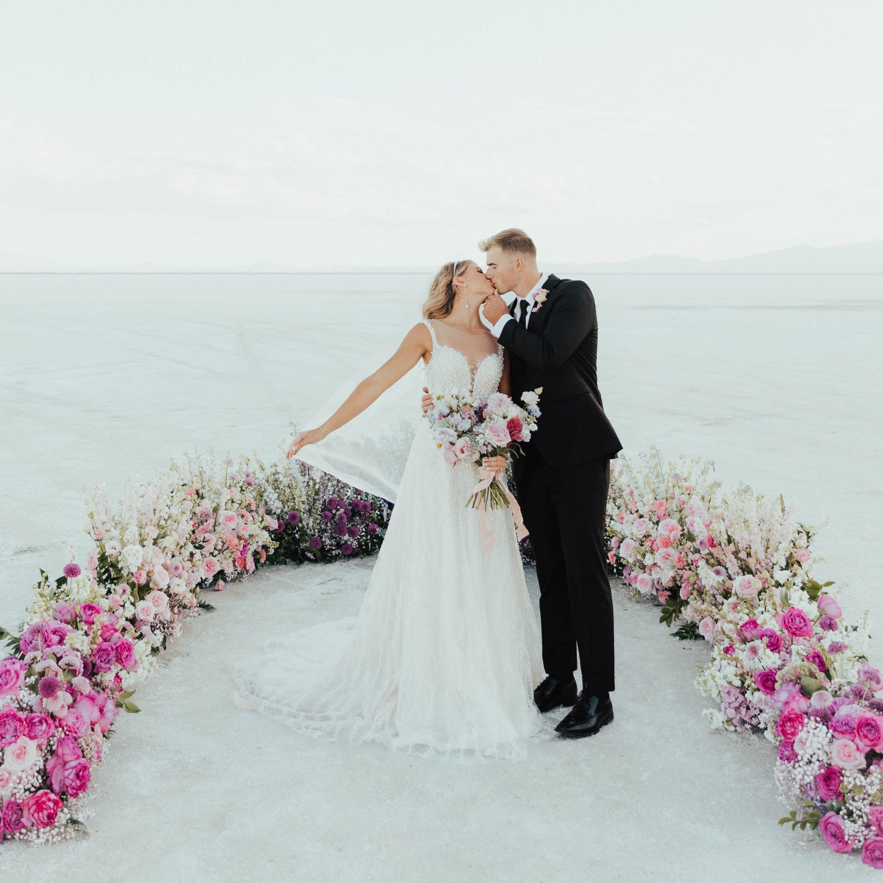 fiftyflowers.com Garden Couture Pink Salt Flats Wedding Editorial - view 4