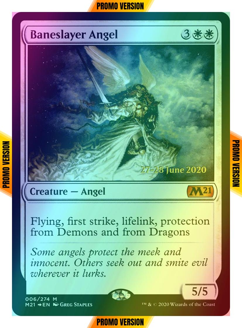 Baneslayer angel prerelease – Magic Baneslayer Angel [Prerelease] [6s] [Core Set 2021 Promos] [Foil]