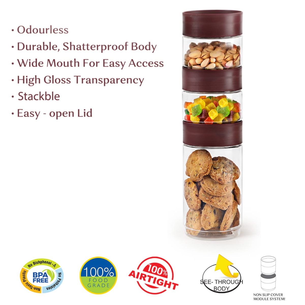 Cello Modustack PET Container, Set of 9, Assorted Size - view 6