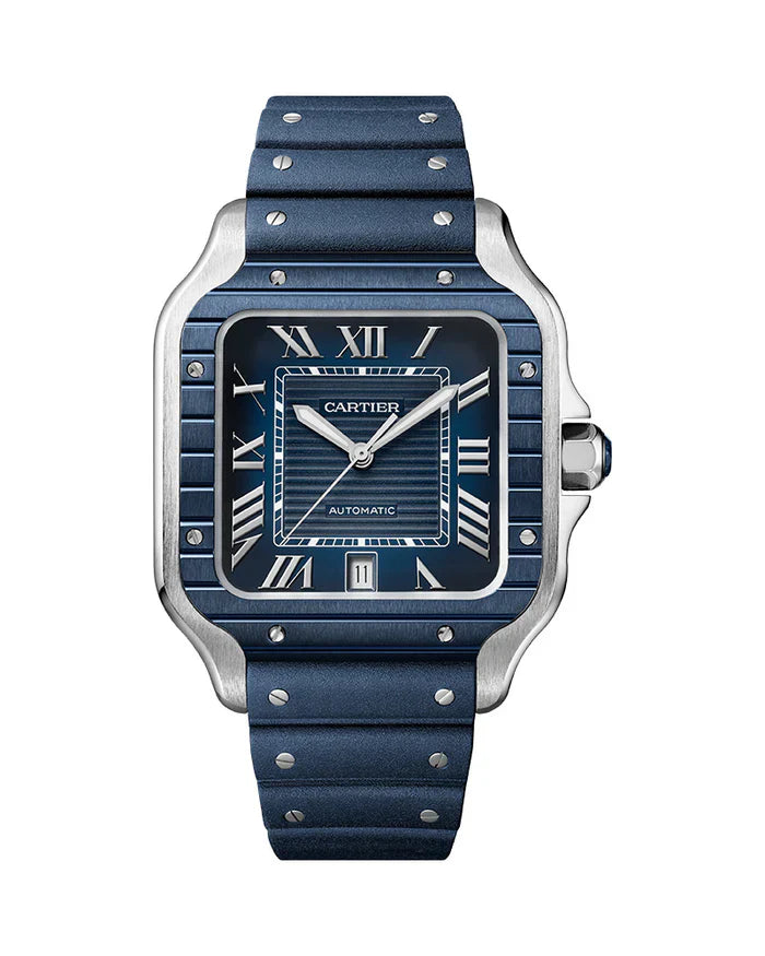 Cop Underdog Cartier 'SANTOS DE CARTIER, LARGE, AUTOMATIC, STAINLESS STEEL, INTERCHANGEABLE METAL AND RUBBER' - view 2