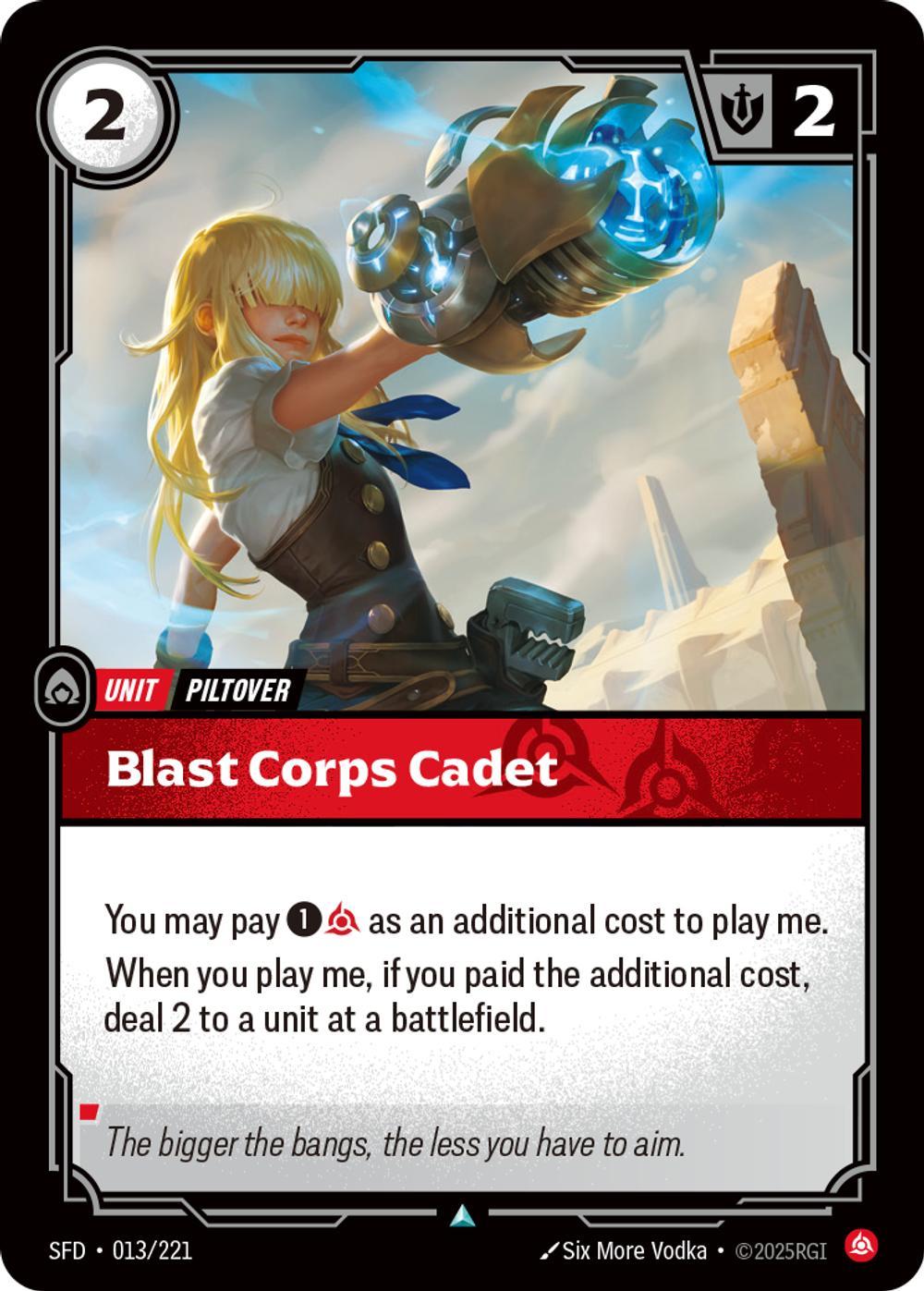 Riftbound Blast Corps Cadet - 013/221 [Spiritforged] [Non Foil]