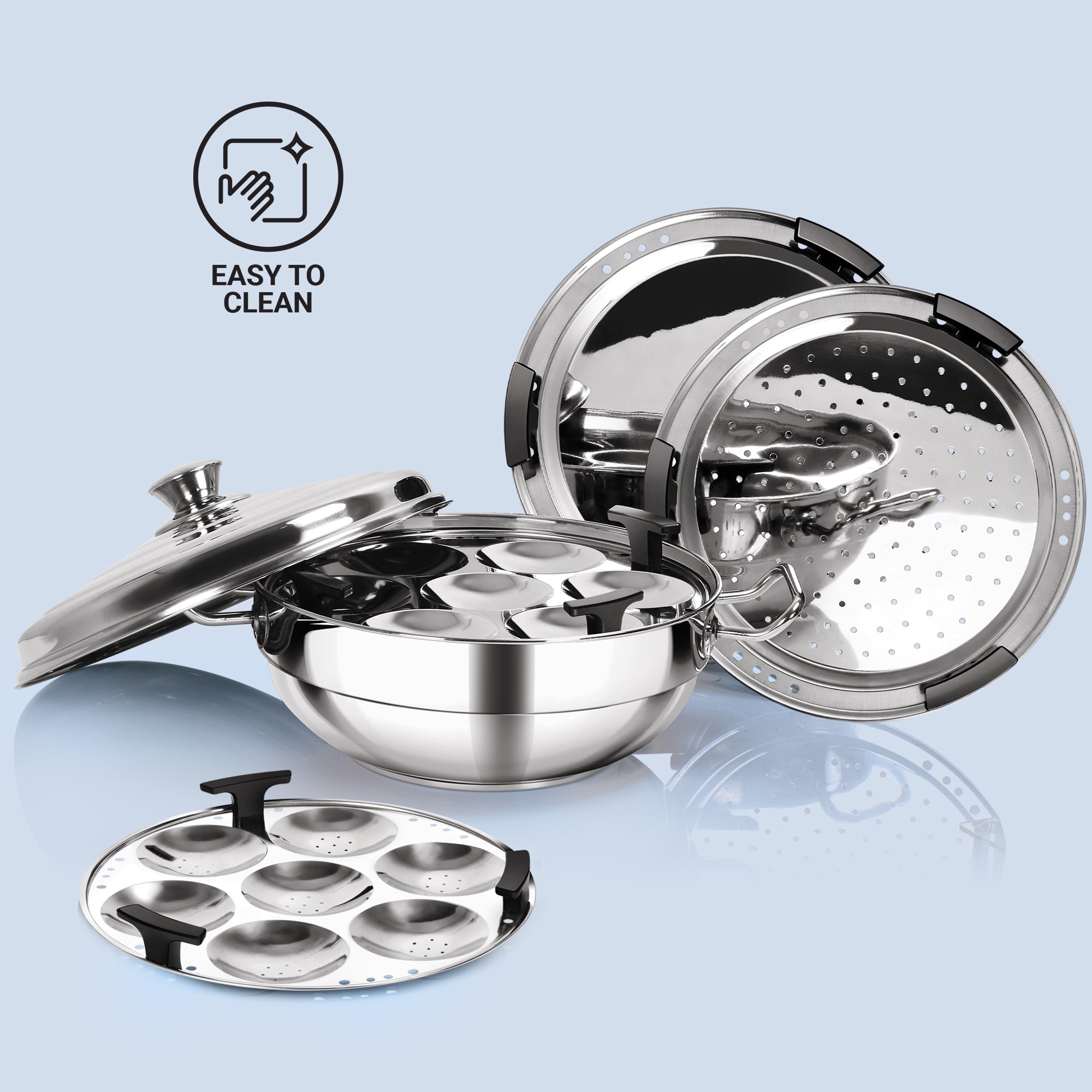 Multi Kadhai With Lid (Milton Procook) – Silver - view 2