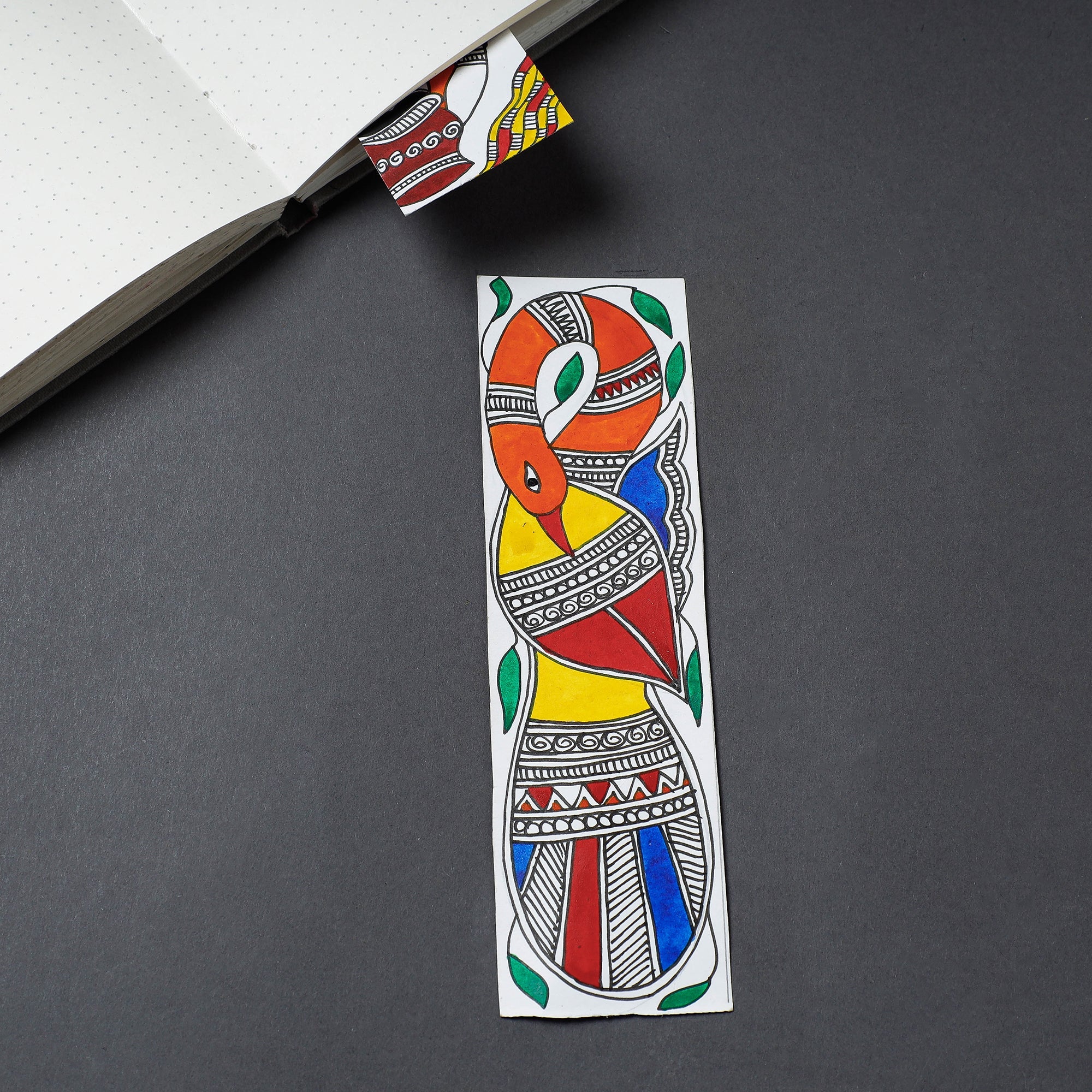ITOKRI CRAFTS INITIATIVE Assorted - Madhubani Handpainted Bookmark (7 x 2 in)