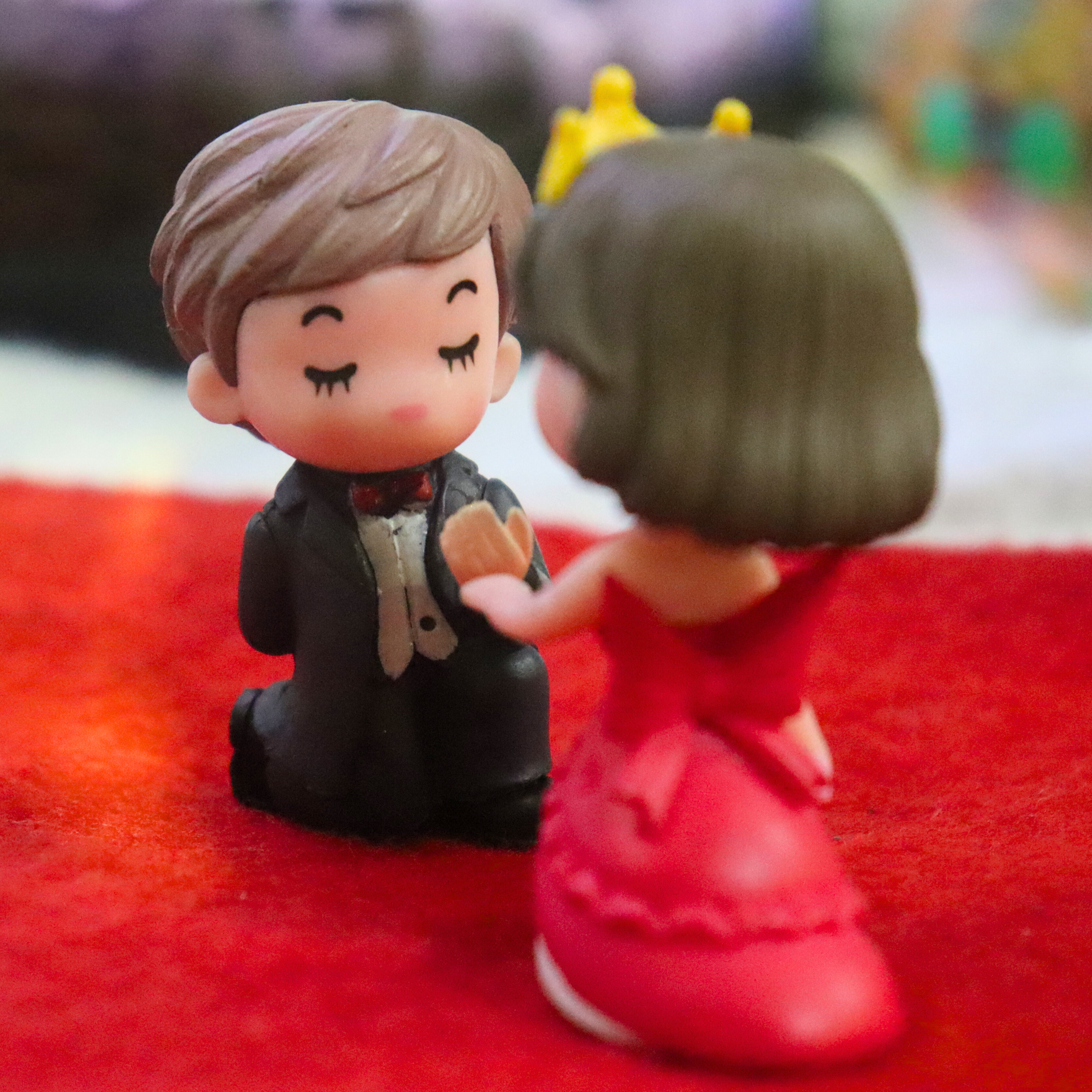 Garden home decor – Seed2Plant Romantic Proposal Miniature – Cute Wedding Couple Figurine for Fairy Garden & Home Decor
