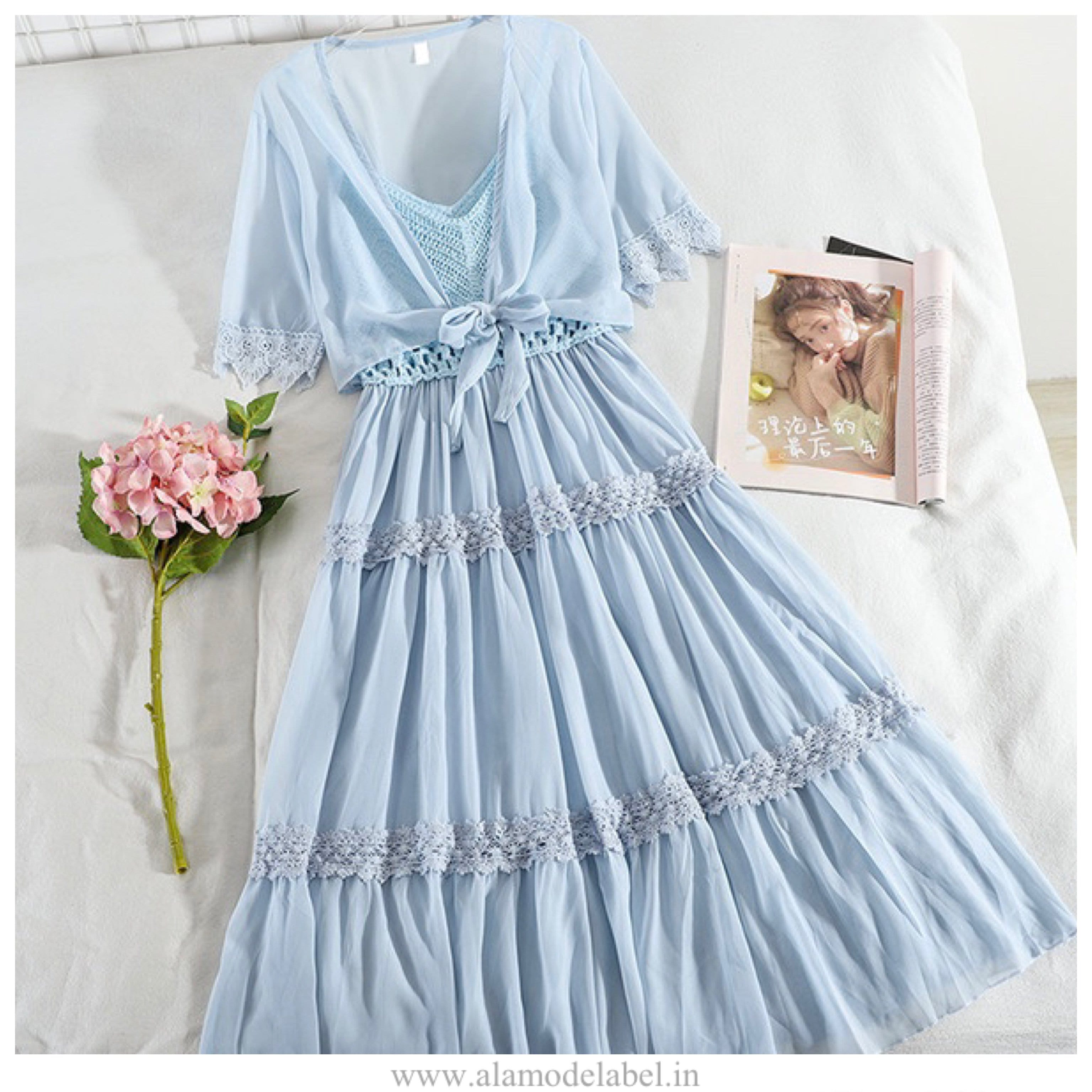Alamode By Akanksha Pilbury Dress and Cape - view 3