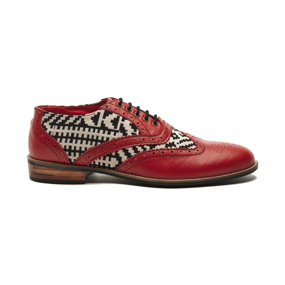 Banjaaran India Texo Brogue for Men – Crimson (discontinued)