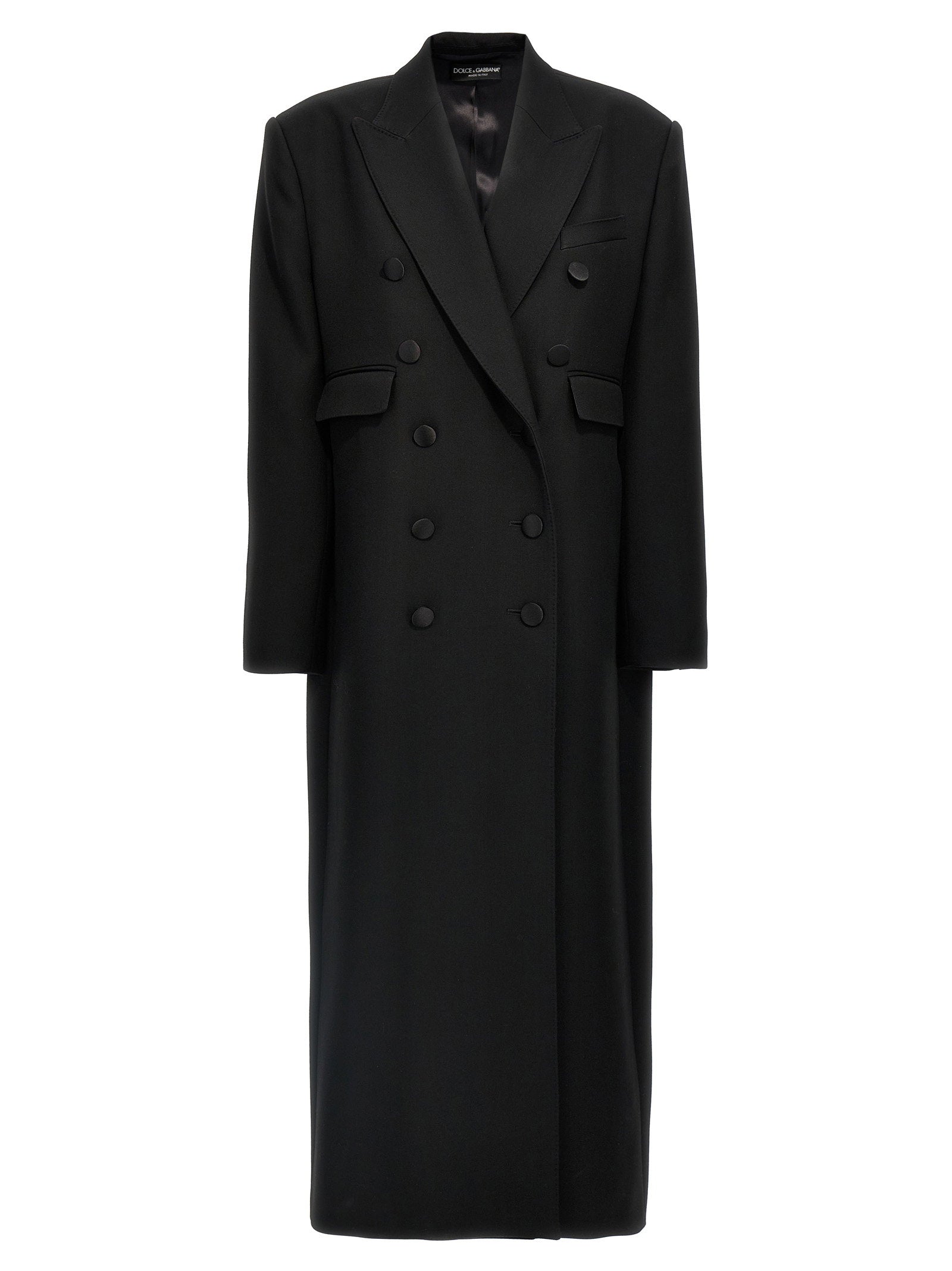 Dolce & Gabbana Long Tuxedo Coat – 100% virgin wool