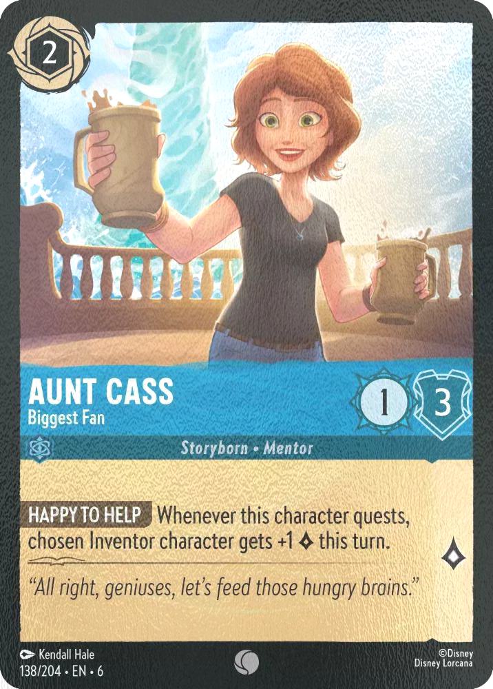 204 azurite sea – Lorcana Aunt Cass - Biggest Fan - 138/204 [Azurite Sea] [Cold Foil]
