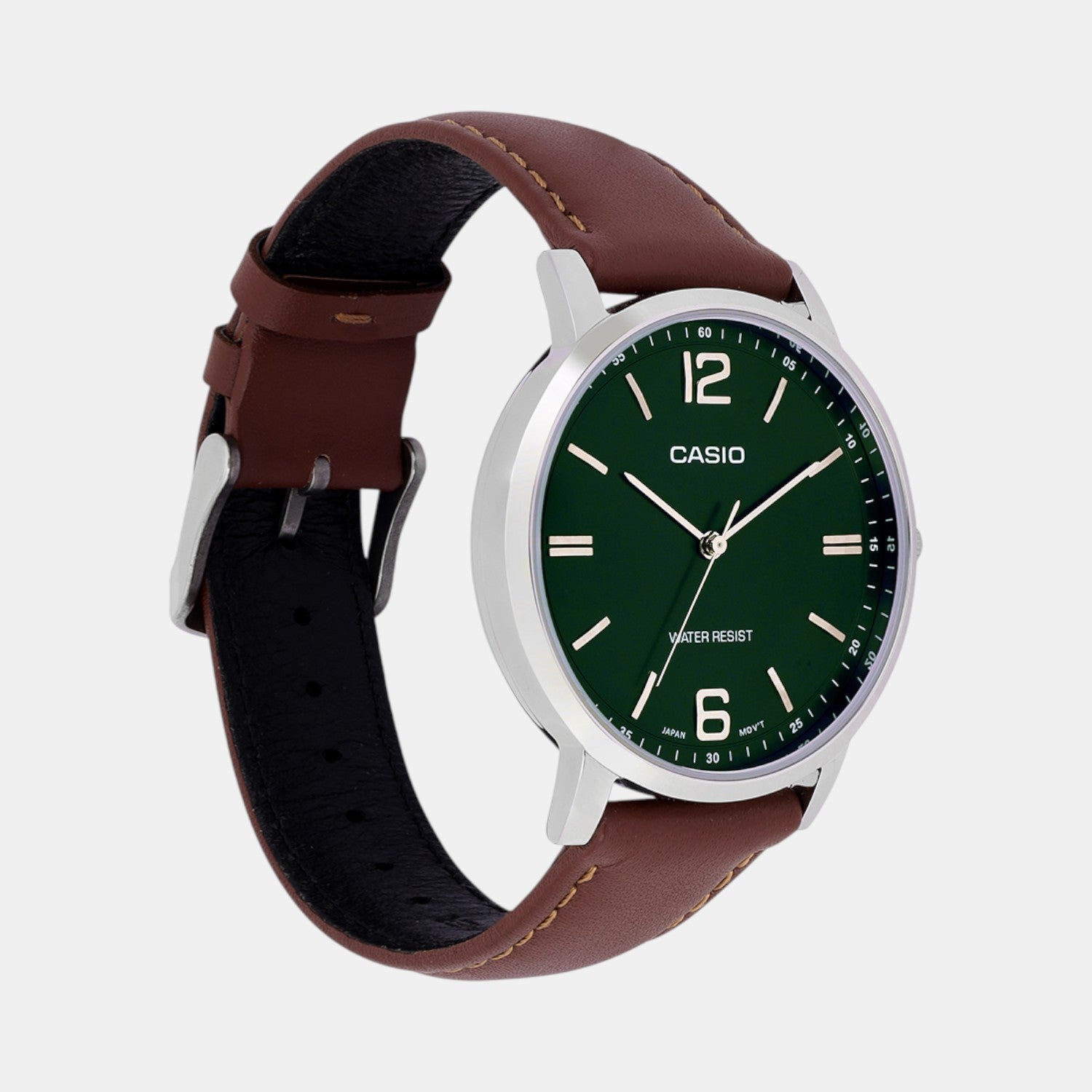 Casio Enticer Men Quartz Green Dial Analog Stainless Steel Watch A2438 - view 2