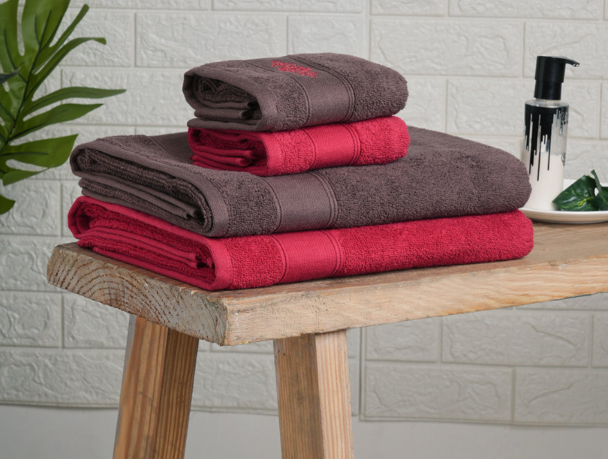 Spaces India Multi 4 Piece 100% Cotton Towel Combo - Aura By Spaces - view 2