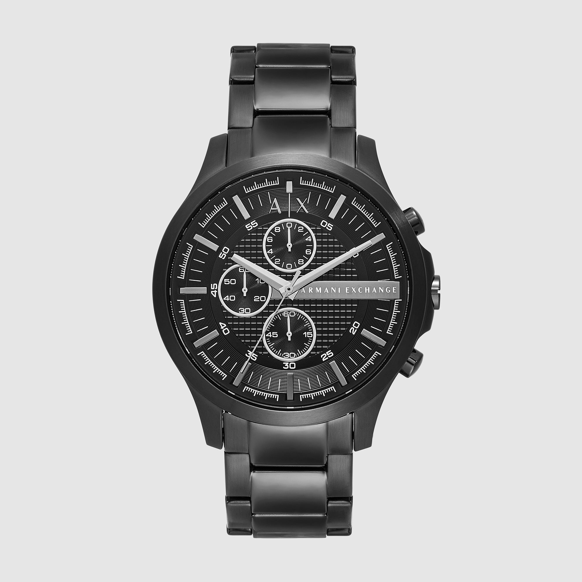 Armani Exchange Hampton Men Quartz Black Dial Chronograph Stainless Steel Watch AX2454