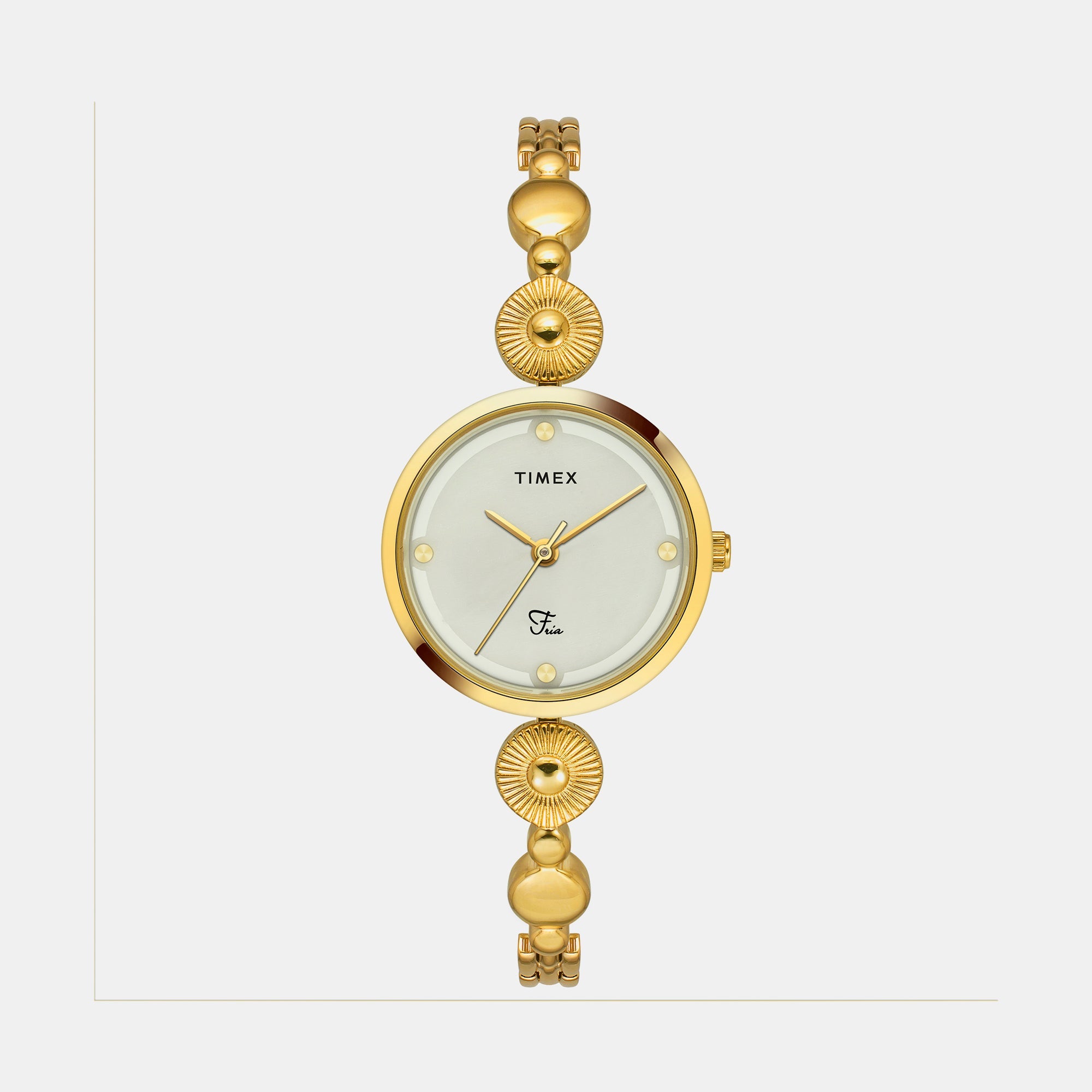 Timex Fria Women Quartz Mother Of Pearl Dial Analog Brass Watch TWEL18200