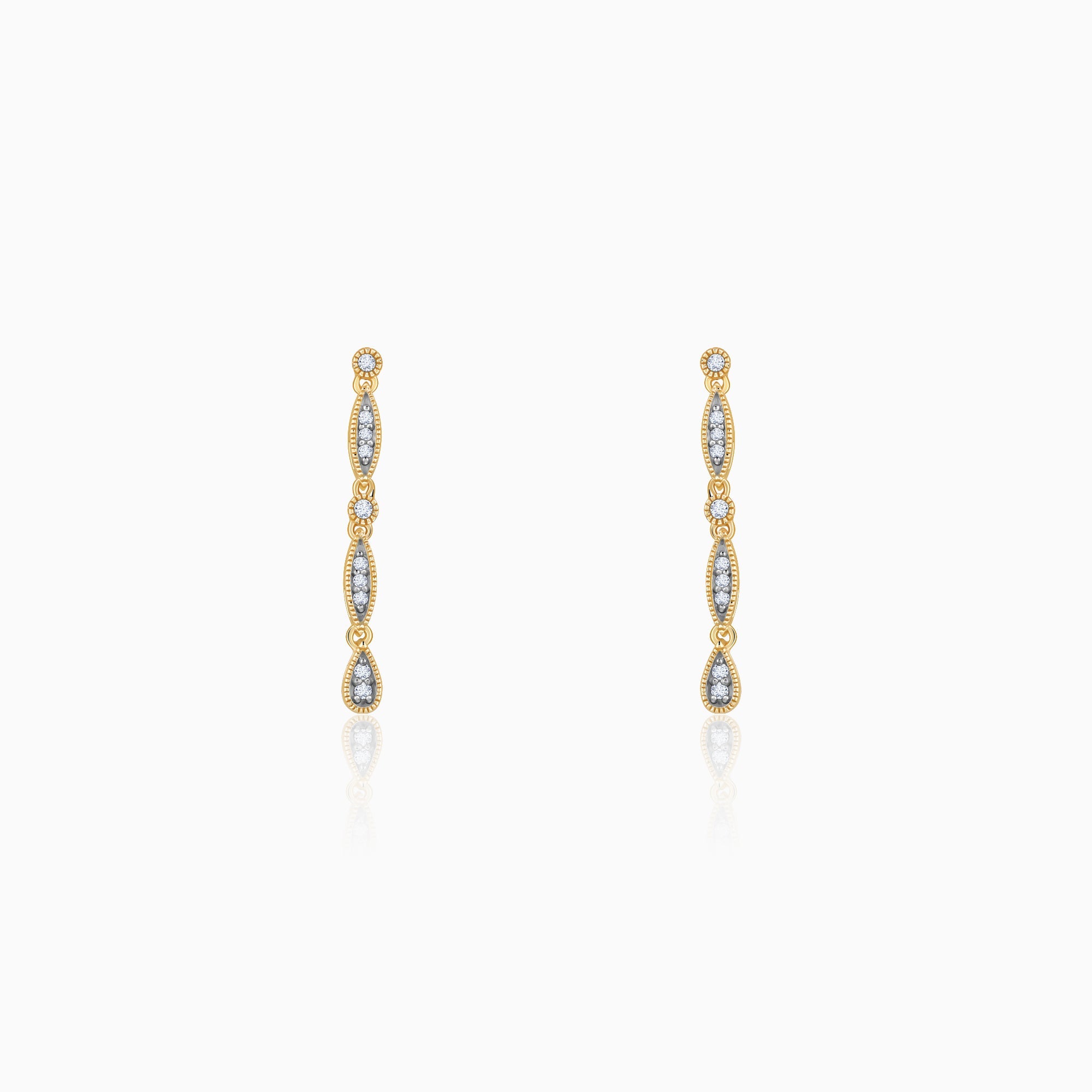 GIVA Jewellery Gold Petal Promise Diamond Earrings