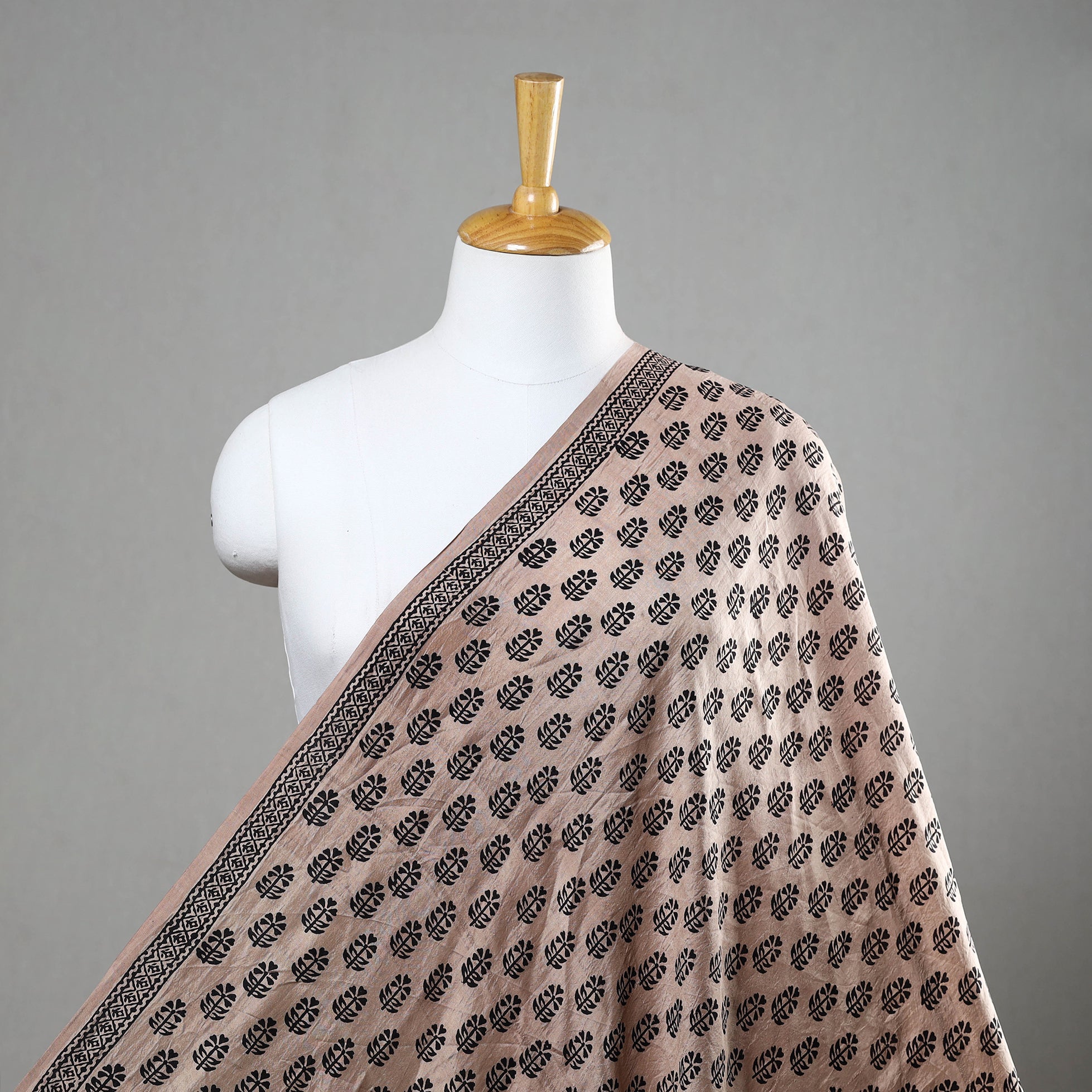 BAGH PRINTS BY UMAR FARUK KHATRI Beige - Mulberry Silk Bagh Print Fabric 16