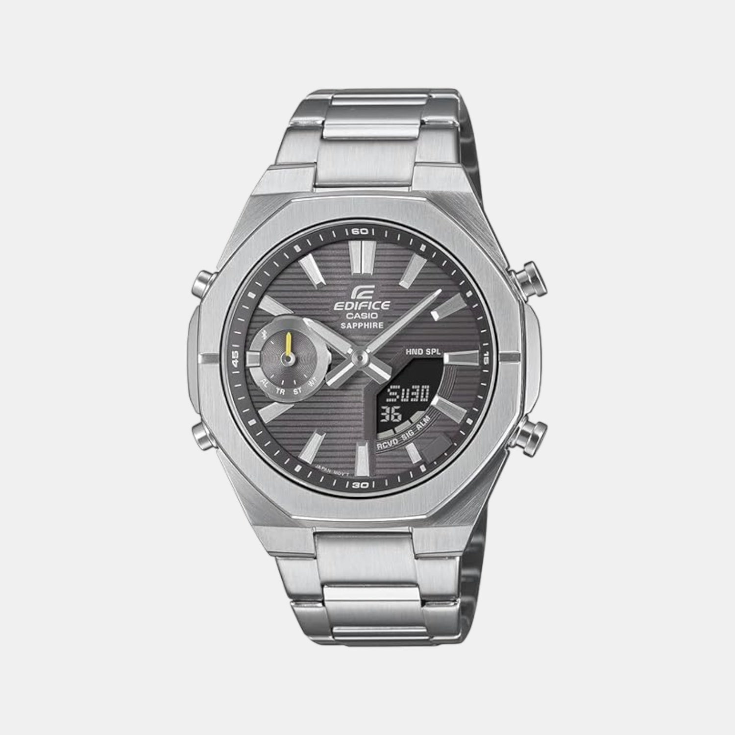 Casio Edifice Men Quartz Grey Dial Analog-Digital Stainless Steel Watch ED650