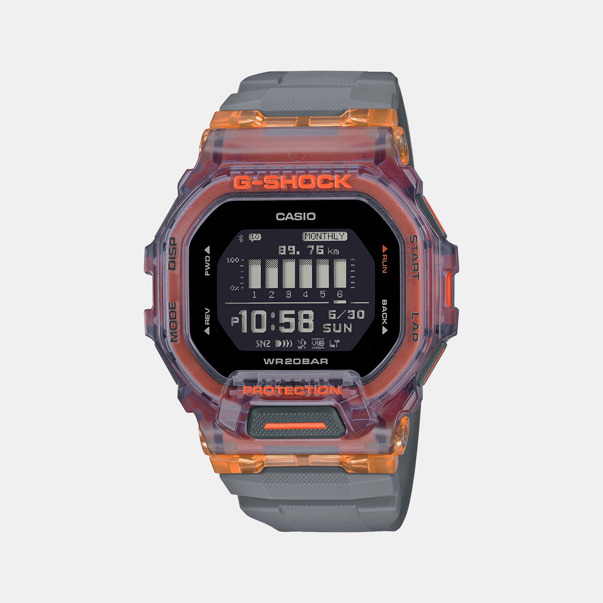 Casio G-Shock Men Quartz Orange Dial Digital Resin Watch G1195