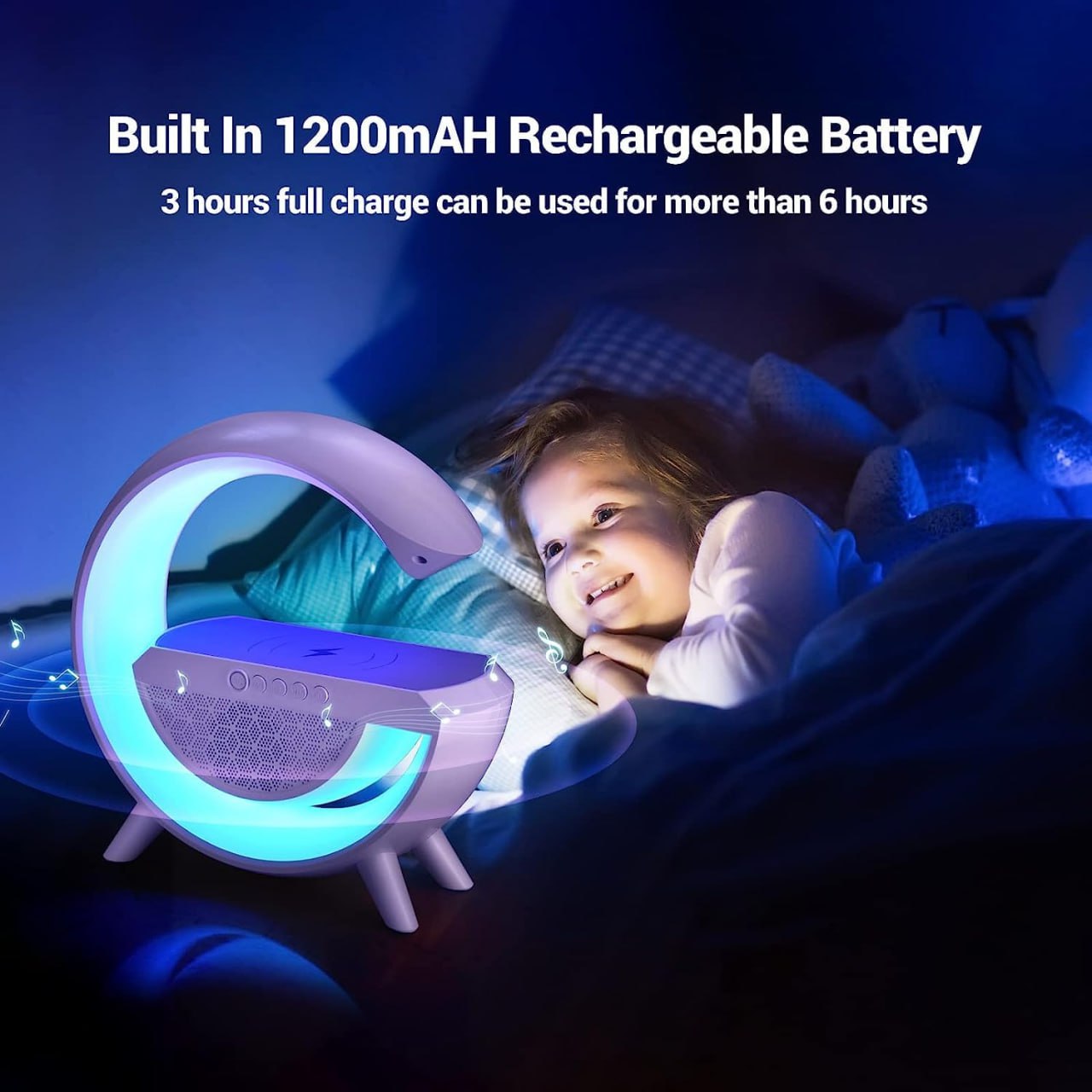 Fab Alchemy G-Shape LED Wireless Charging Speaker Lamp - view 5