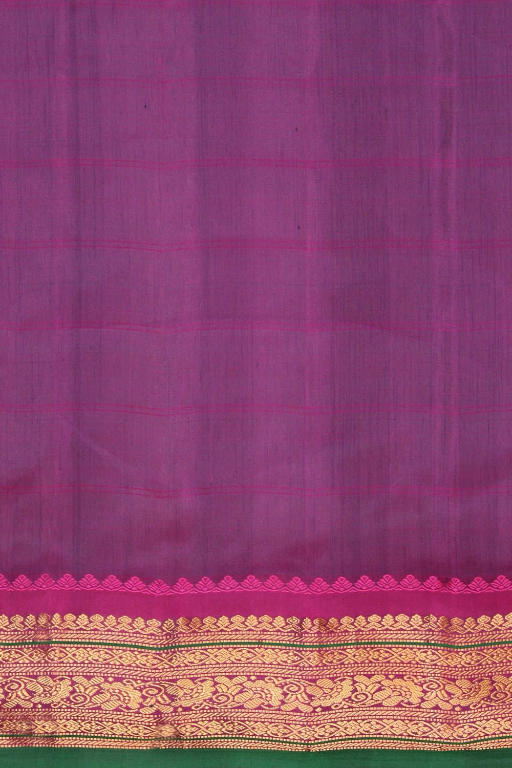 Kalanjali Gadwal Silk Green Kattam Saree – Women's - view 4