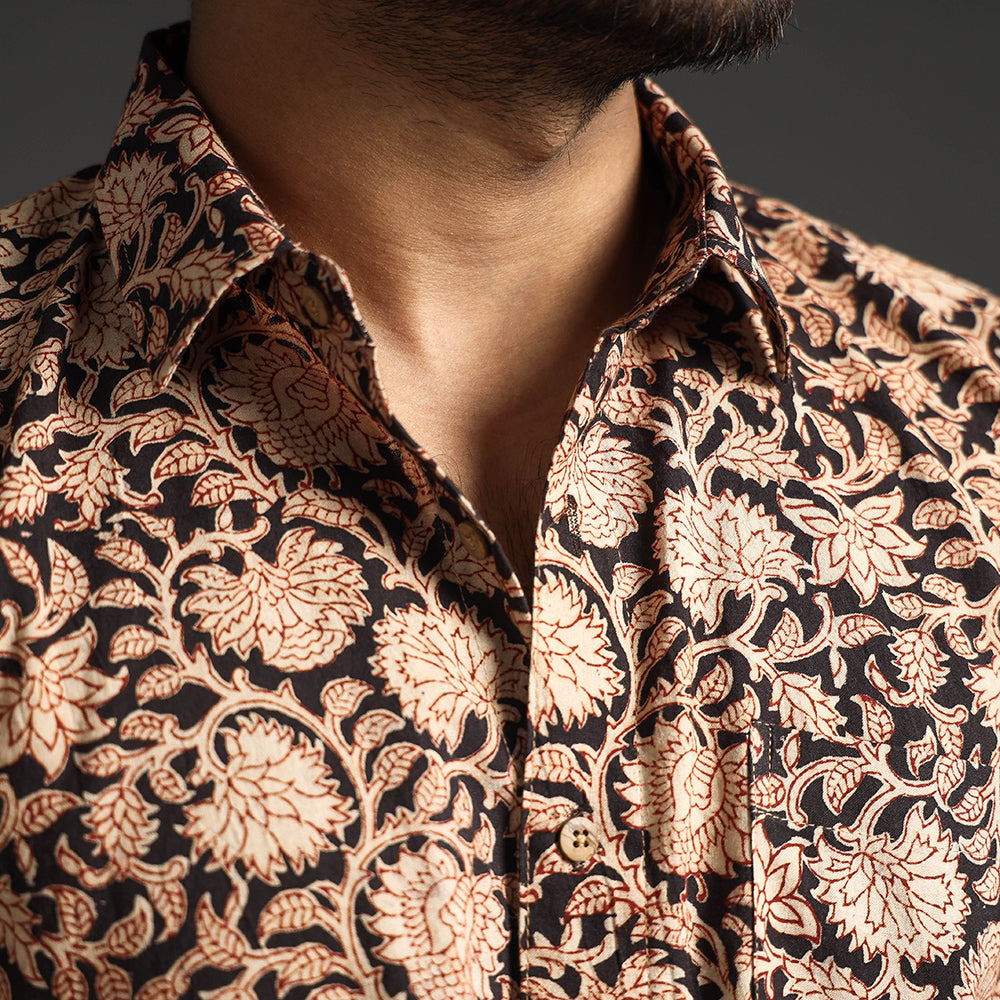 ITOKRI CASUALS Black - Premium Pedana Kalamkari Block Printed Cotton Men Full Sleeve Shirt - view 5