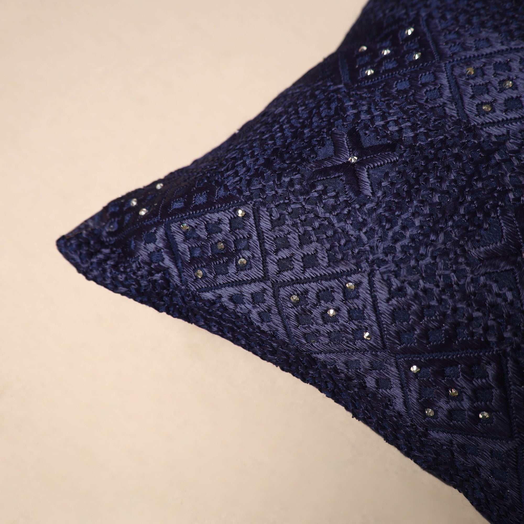 JALPARI Blue - Chinon Phulkari Embroidered Cushion Cover 10 - view 2