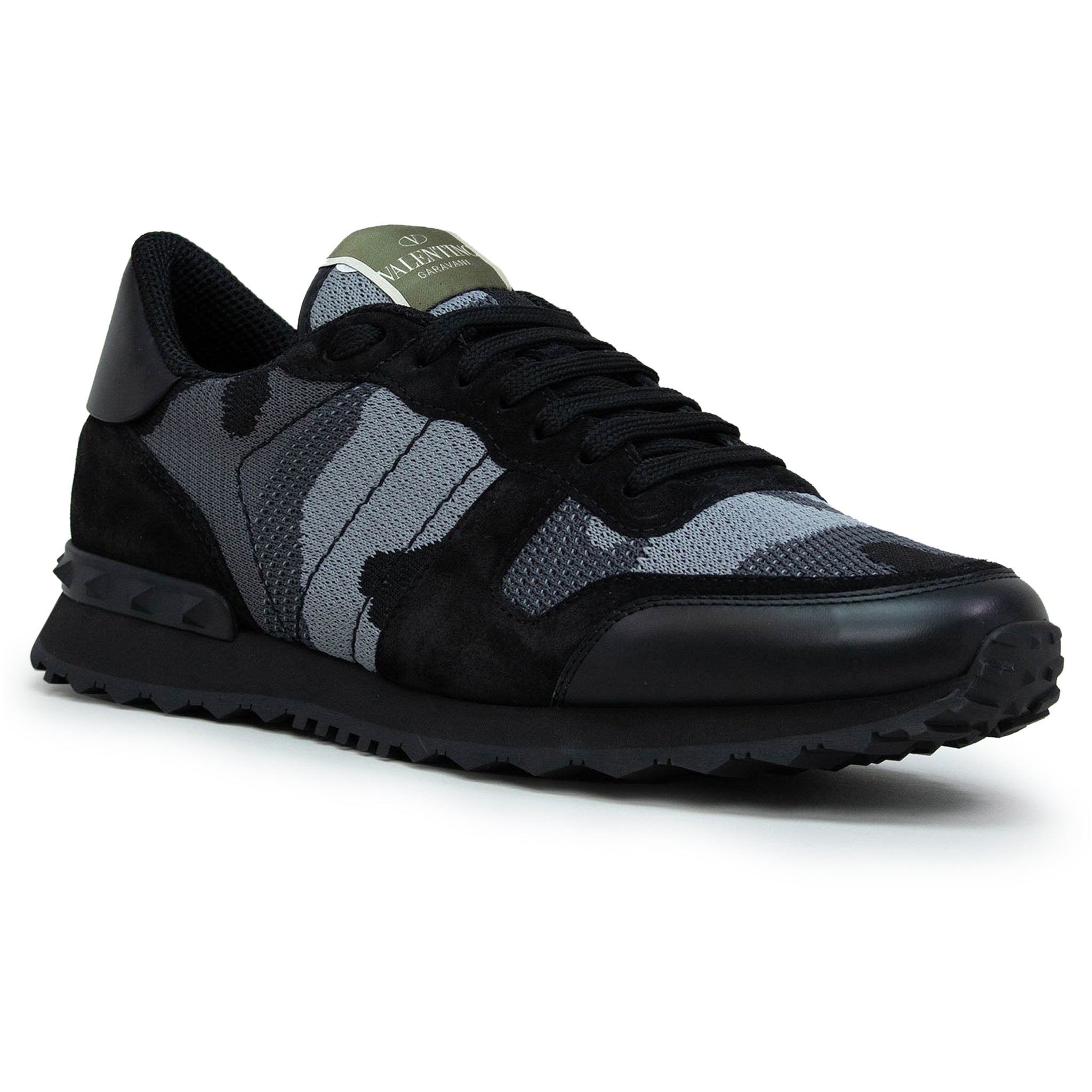 Valentino Rockrunner Camouflage Black Mesh Sneaker - view 2