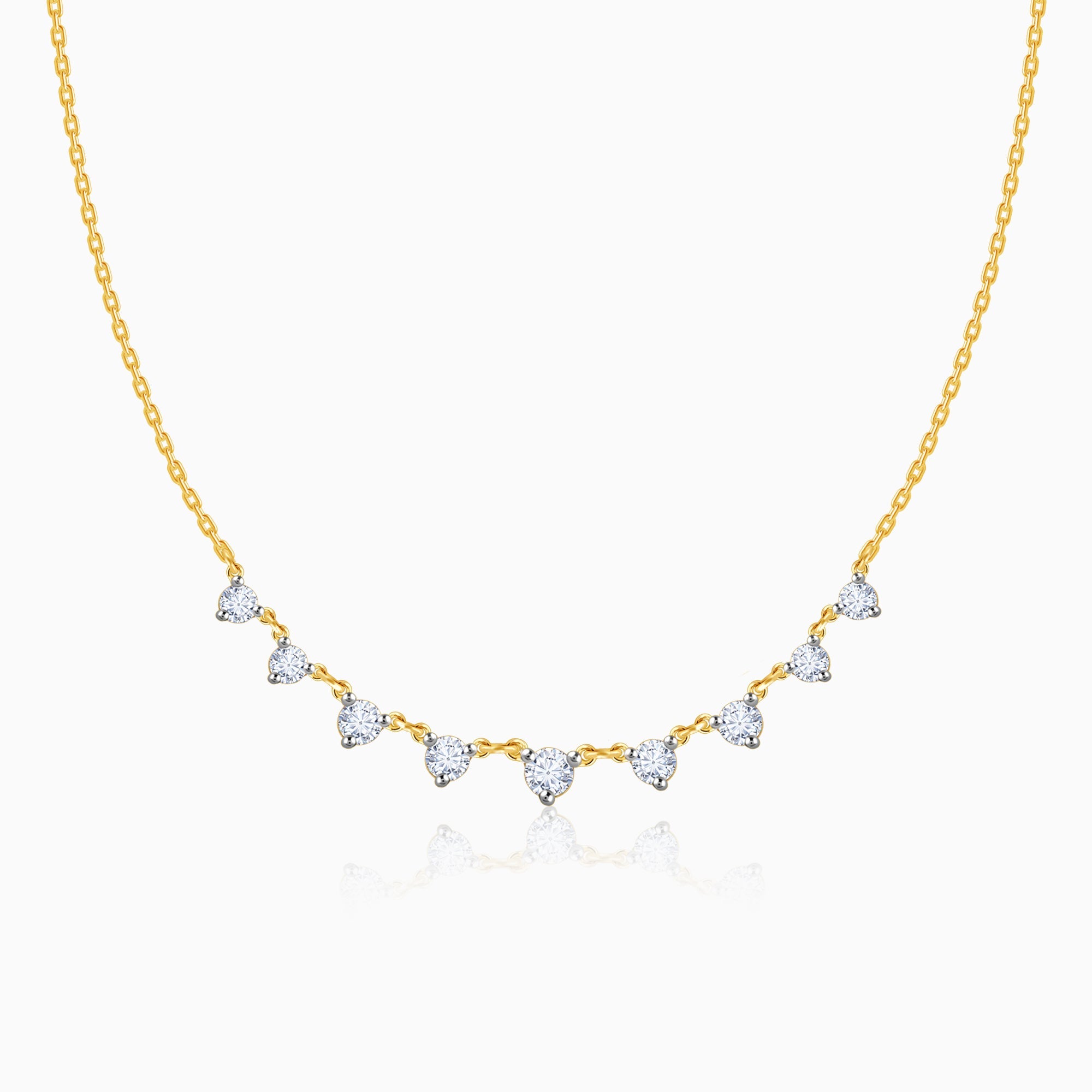 GIVA Jewellery Gold Trixie Diamond Necklace