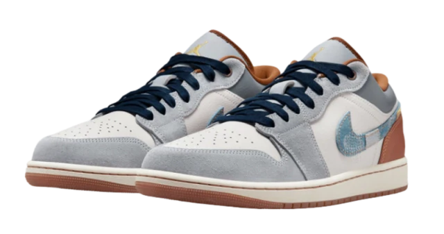 Cop Underdog Air Jordan 1 Low Phantom Repaired Denim Swoosh - view 2
