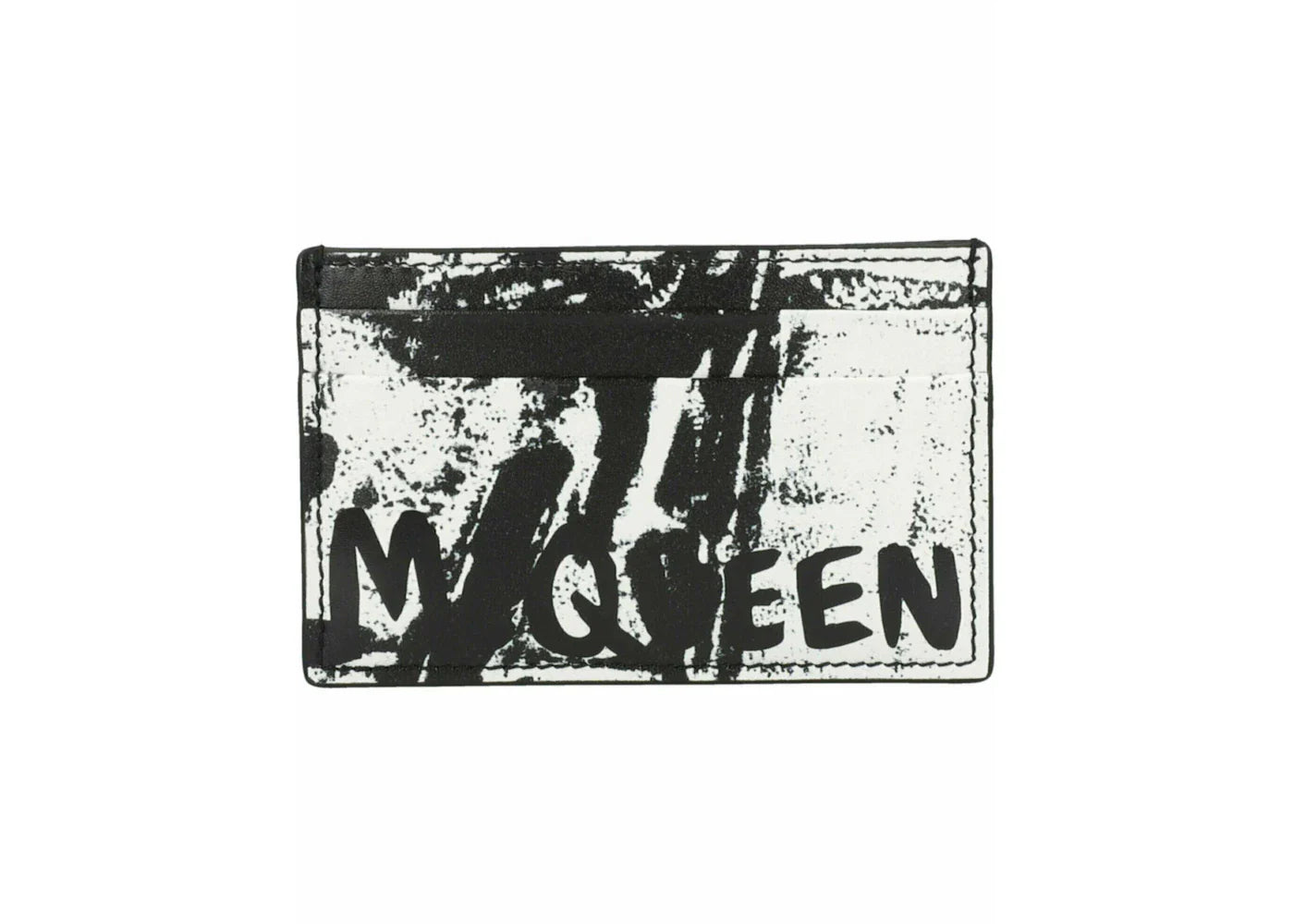 Alexander Mcqueen Graffiti Logo Card Holder Black/White - view 2
