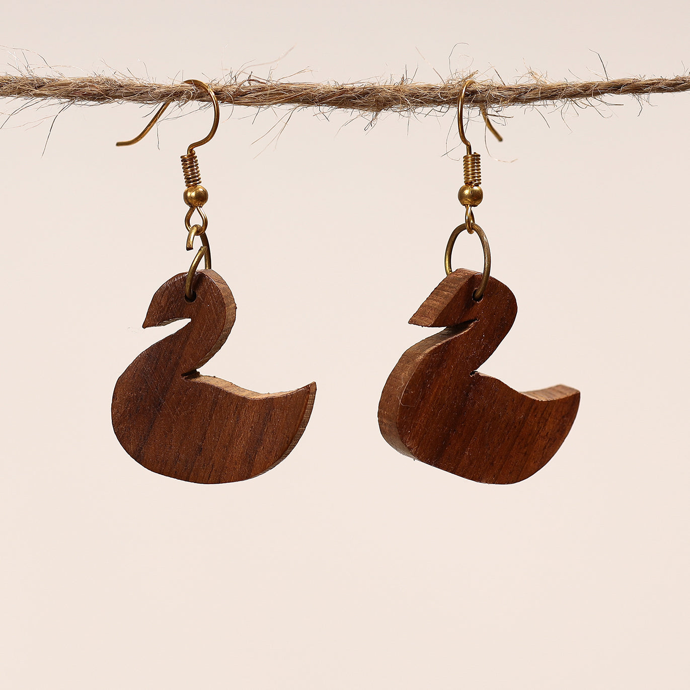 ITOKRI CRAFTS INITIATIVE Bijnor Hand Carved Sheesham Wood Earrings - view 2